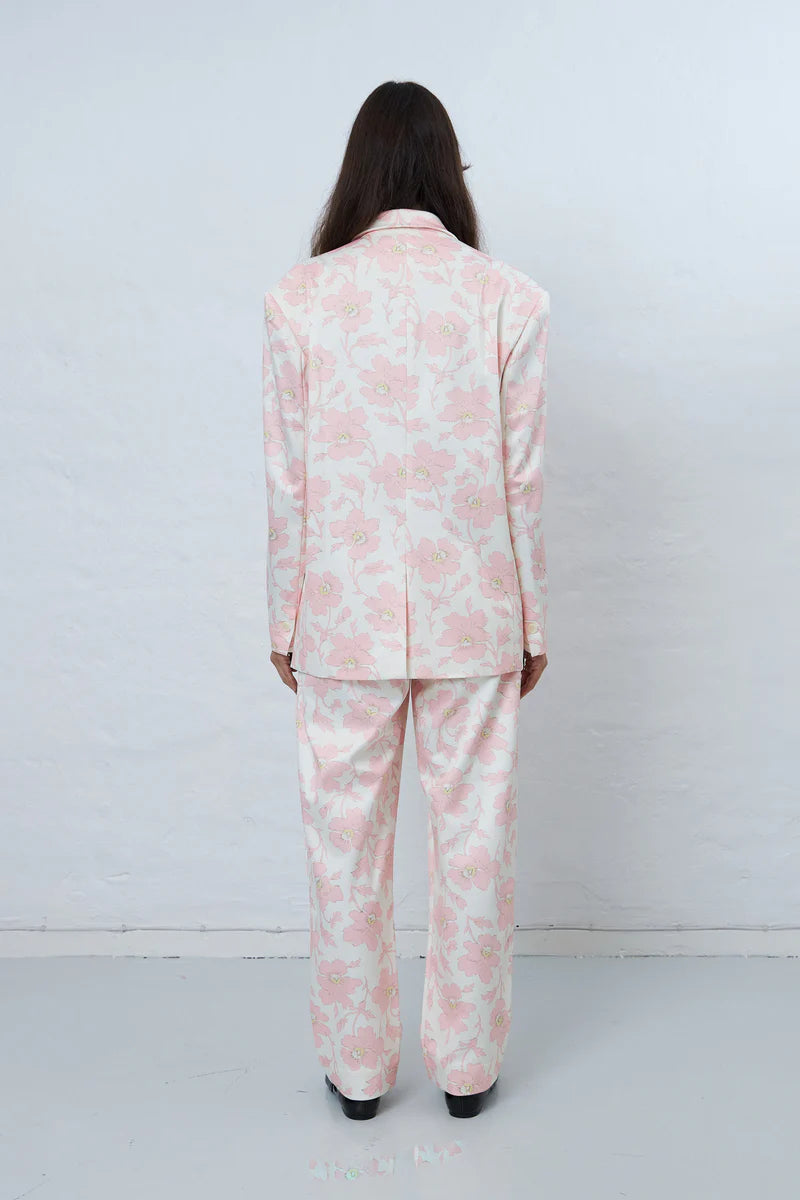Casual Printed Blazer-Soft Pink