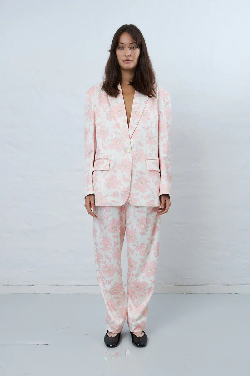 Casual Printed Blazer-Soft Pink