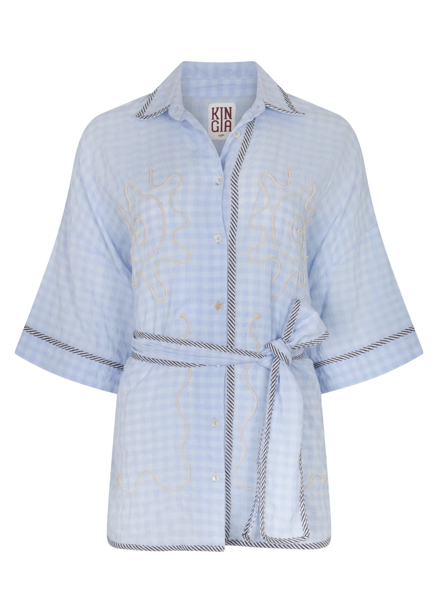 Cin Check Token Shirt-Blue