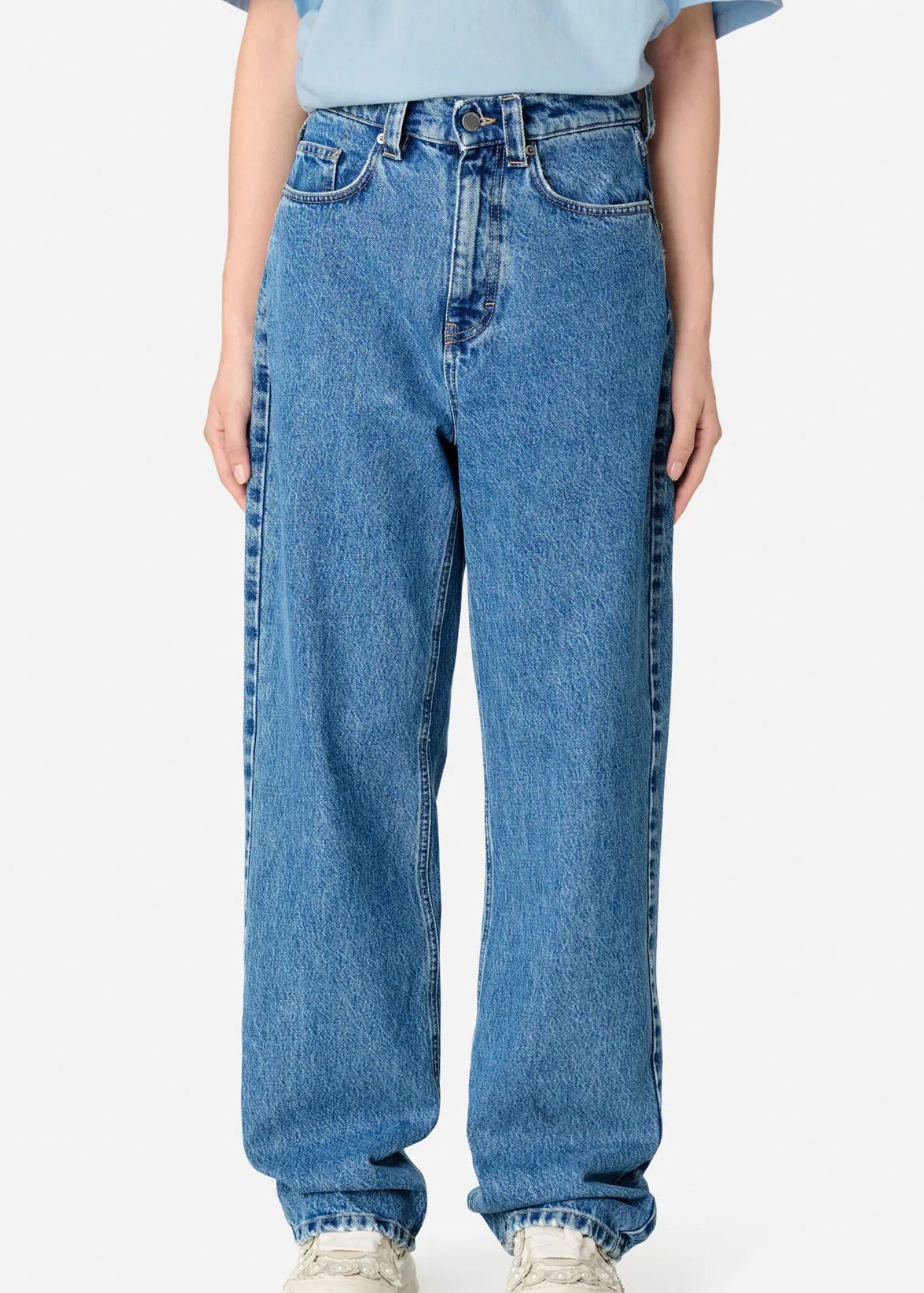 Sly Mid Rise Jeans-Mid Blue