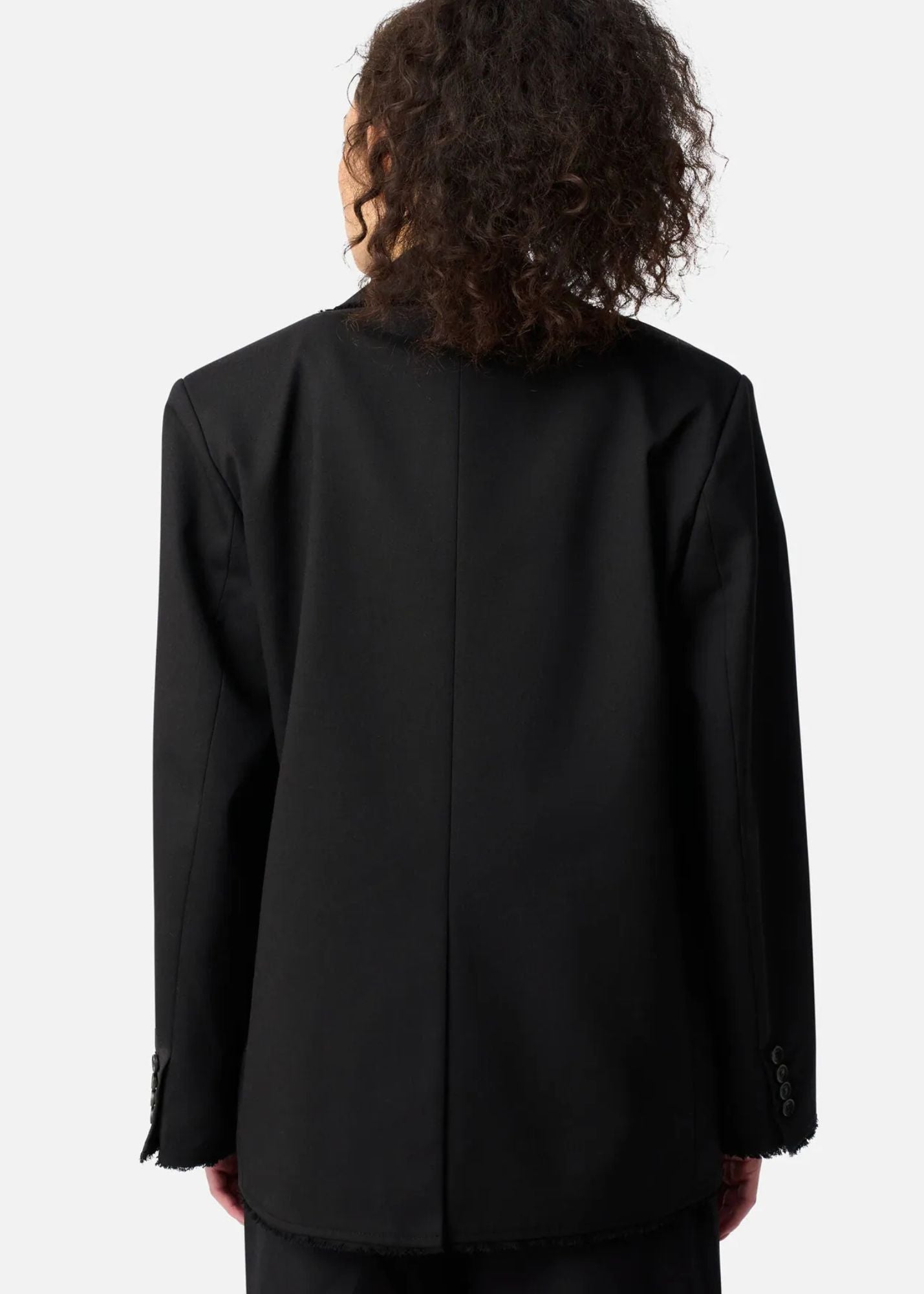 Thea Frayed Blazer-Black-Women
