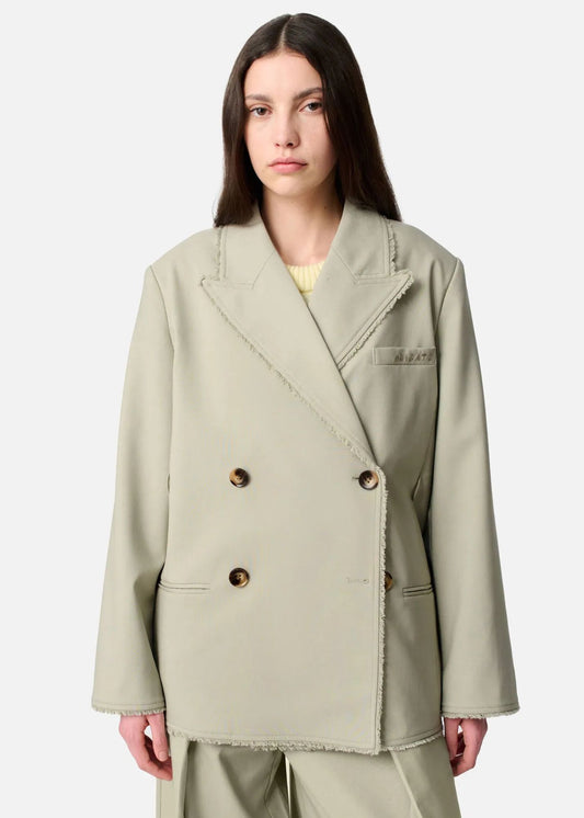 Thea Frayed Blazer-Dusty Green-Women