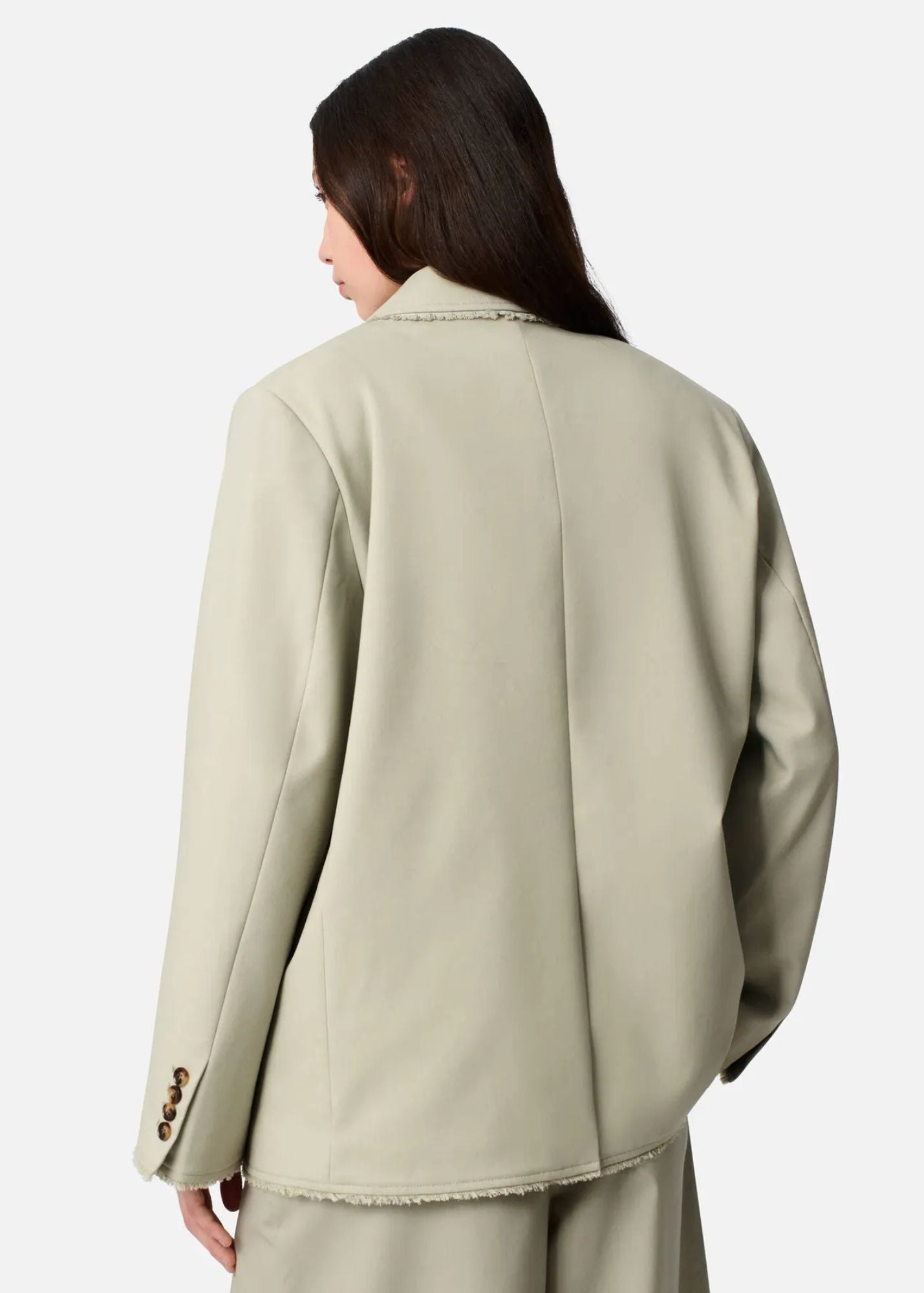 Thea Frayed Blazer-Dusty Green-Women