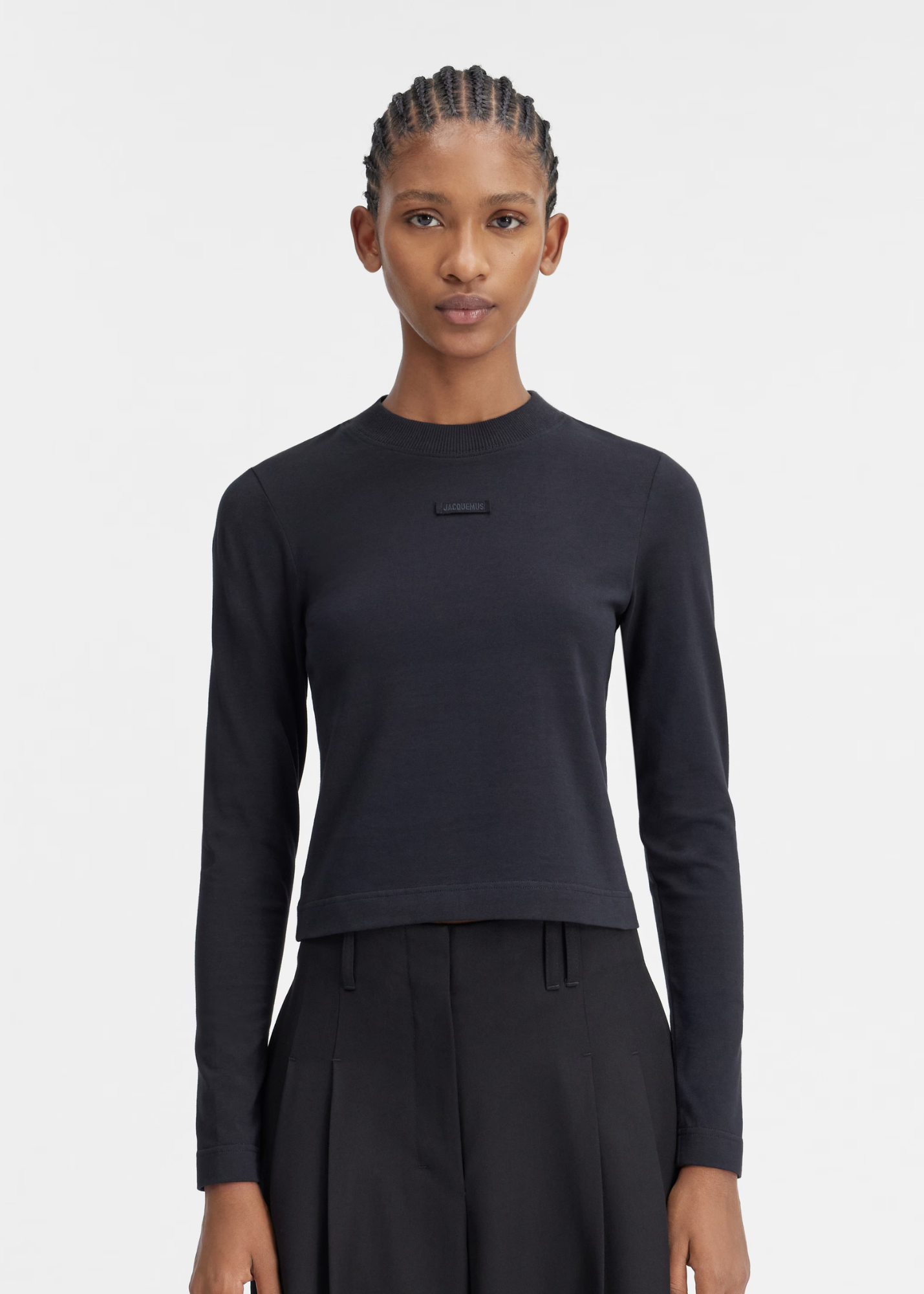 Gros Grain Long-Sleeve T-Shirt-Black