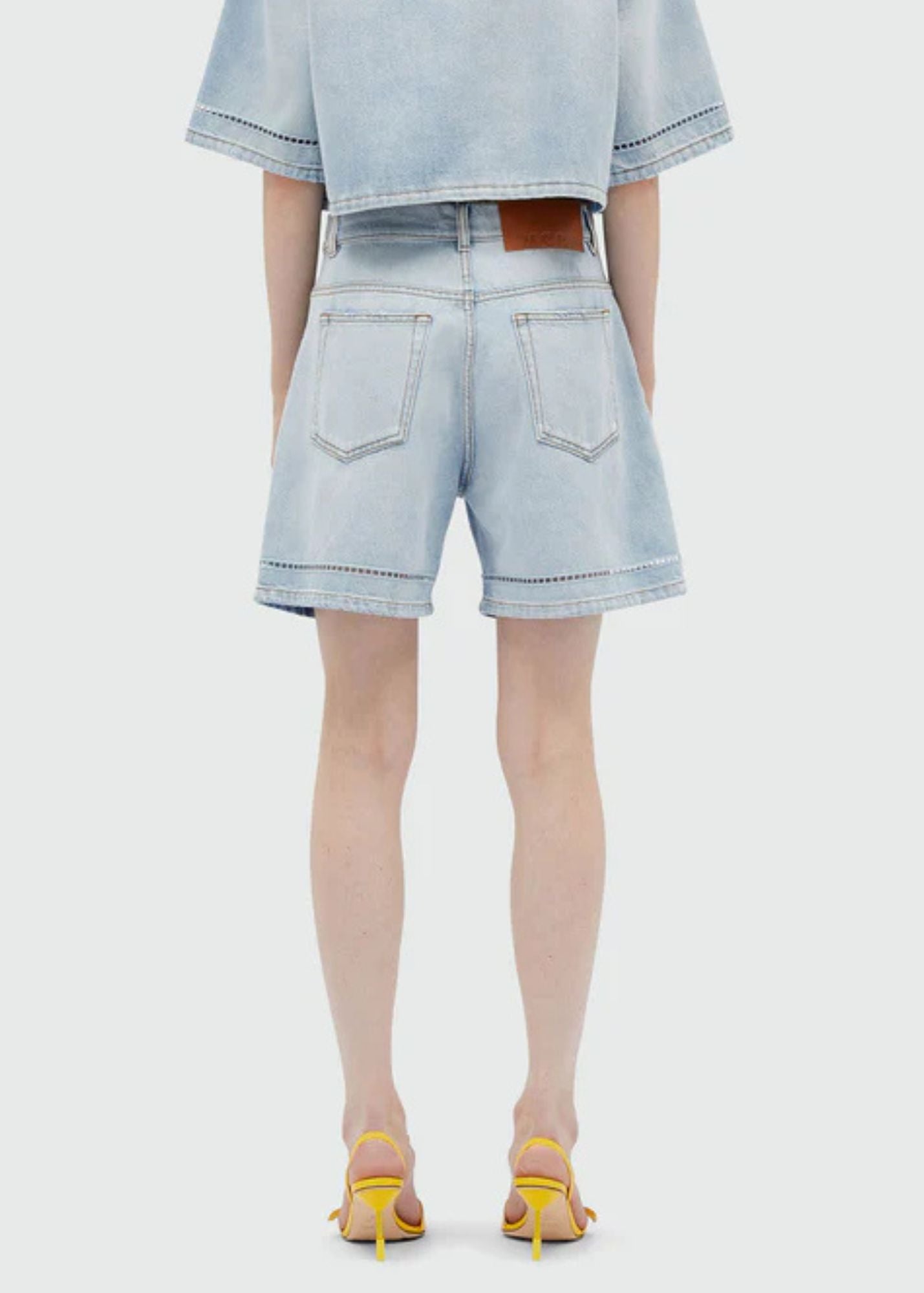 perforated Short-Skiy Blue