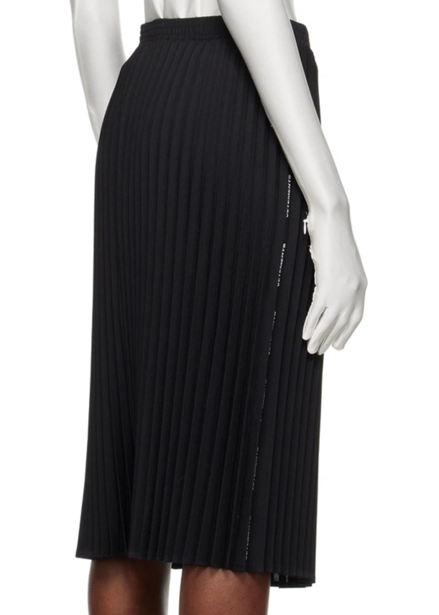 Pleated Midi Skirt-Black