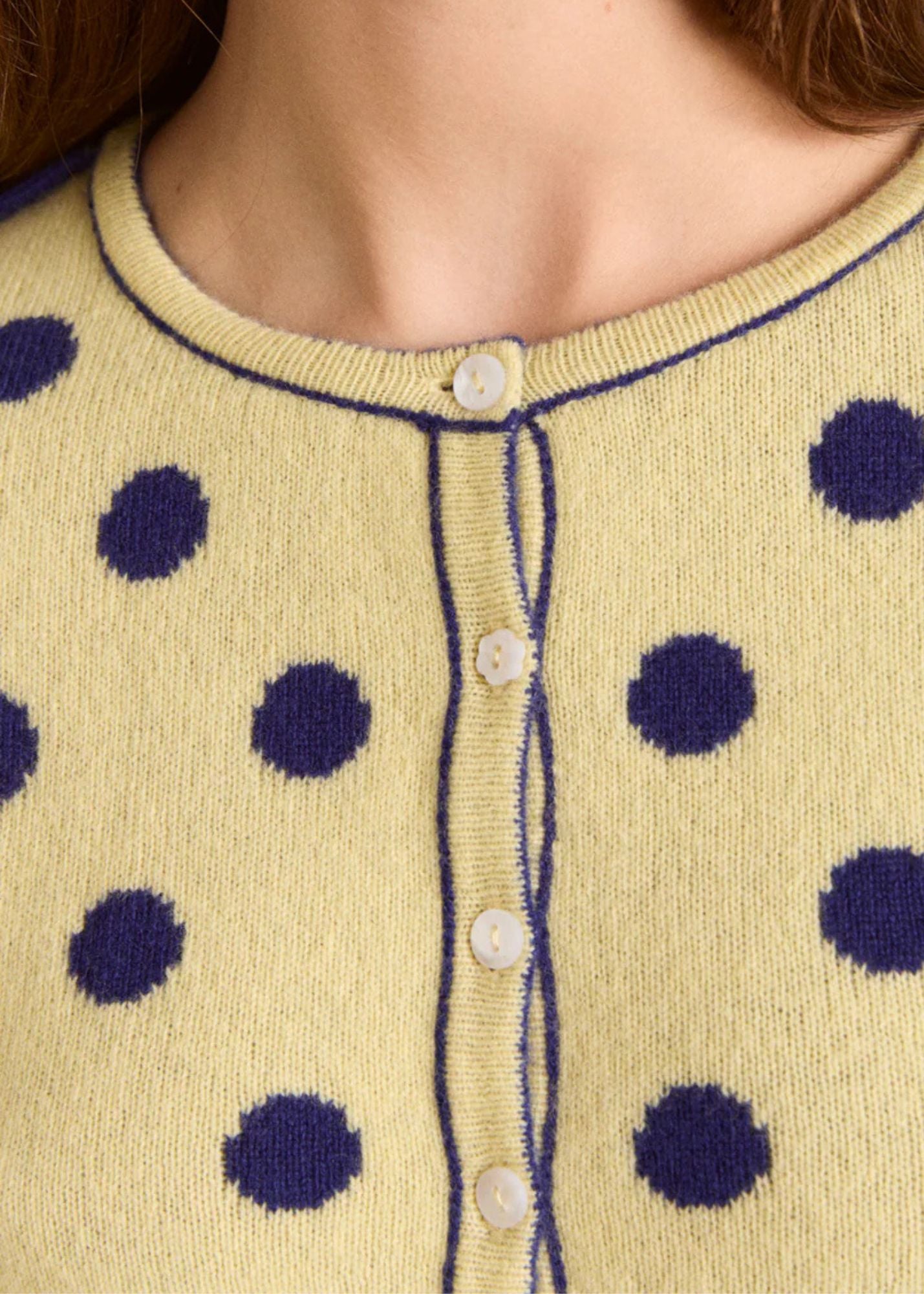 Reversible Merino Wool Cardigan-Navy/Butter