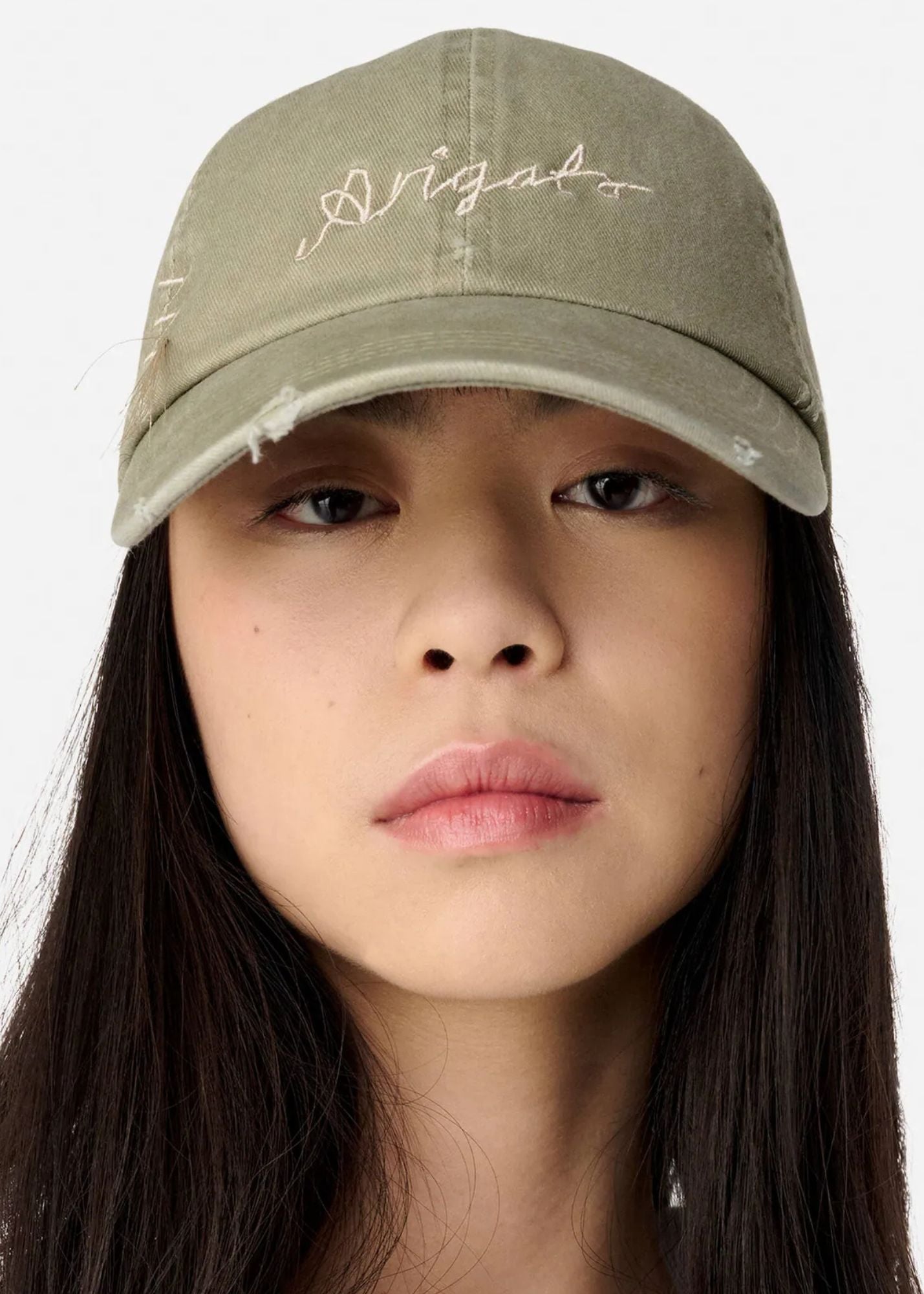 Seam Distressed Cap-Stone Grey