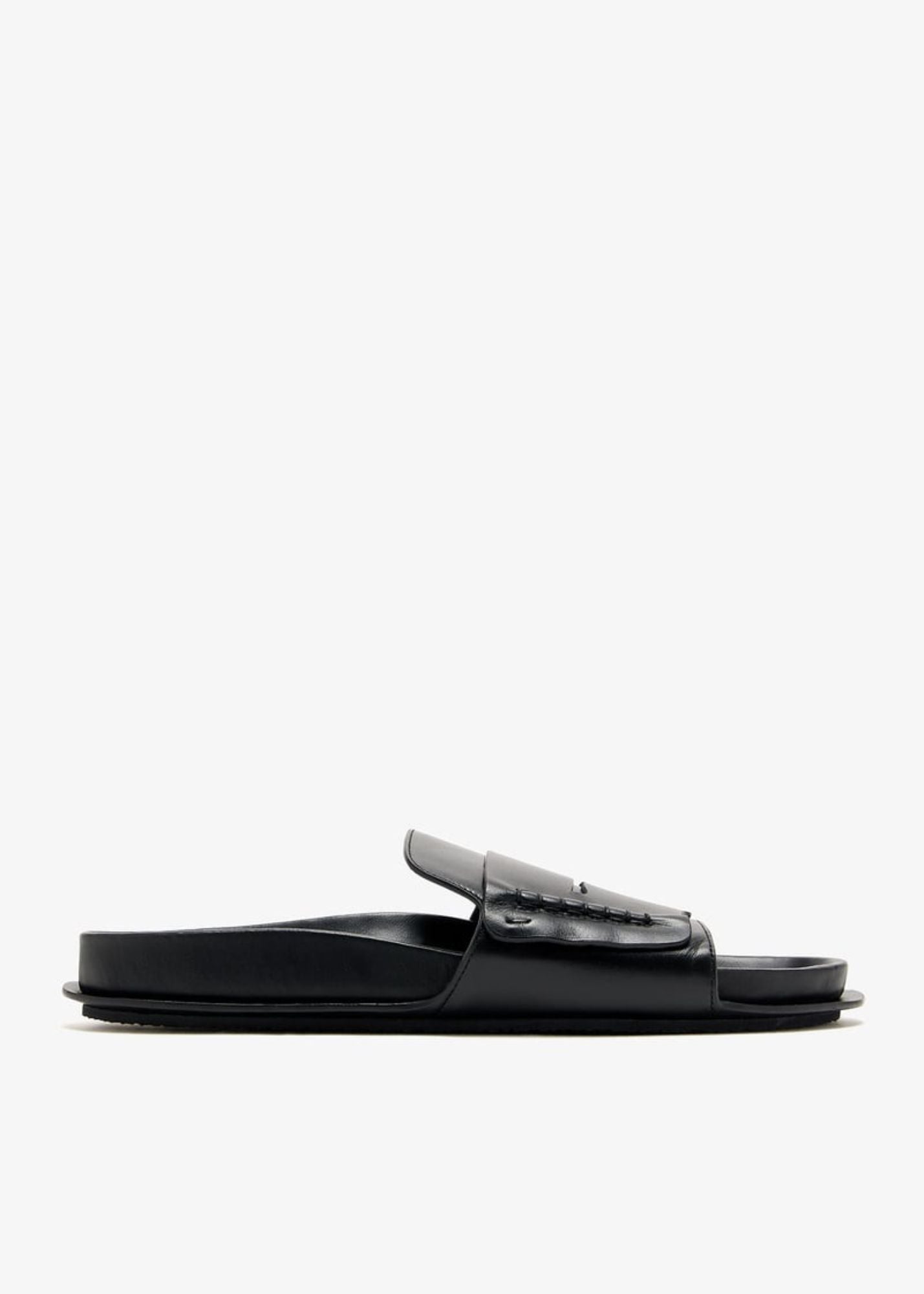 The Mocassin Sandals-Black