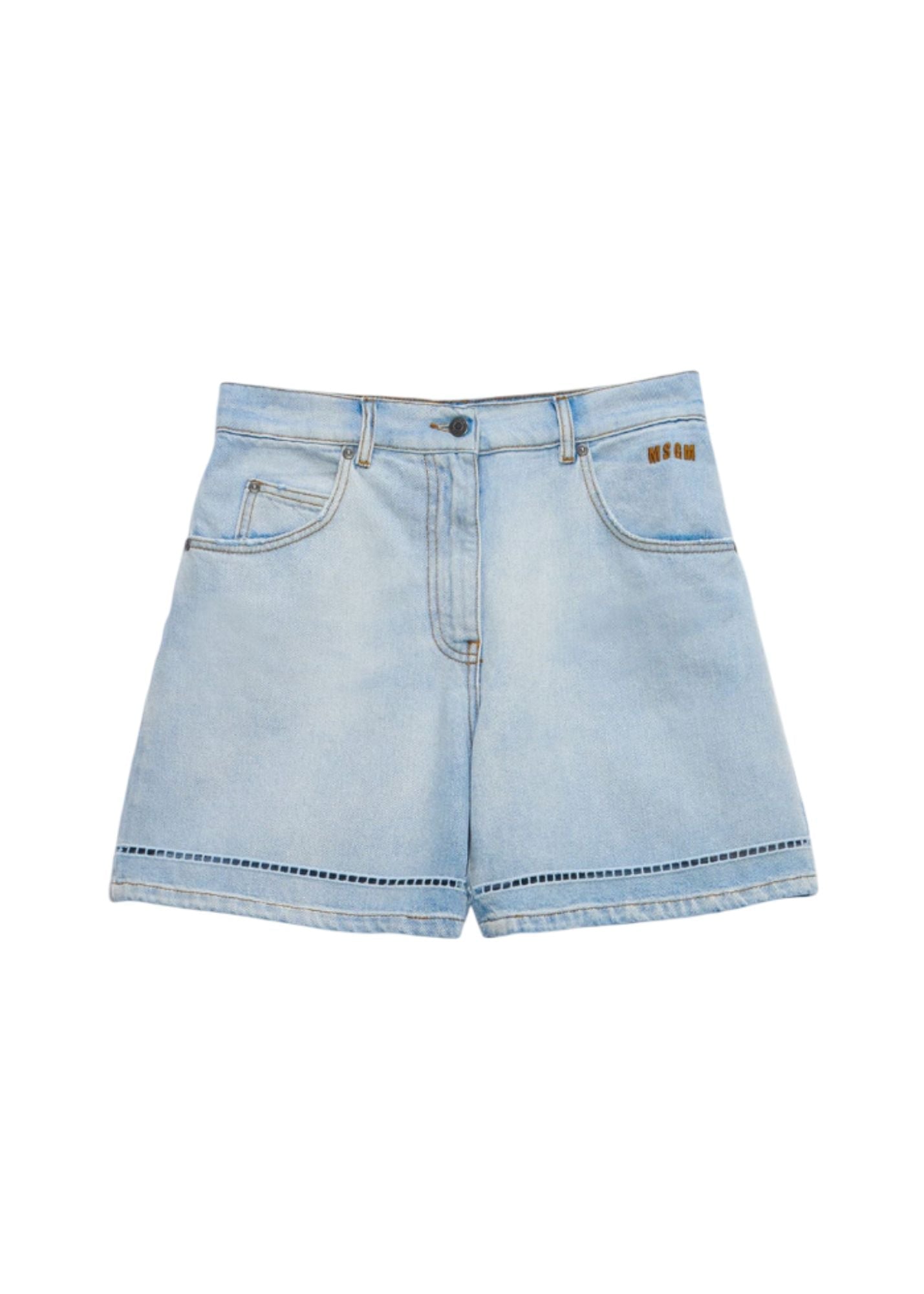 perforated Short-Skiy Blue