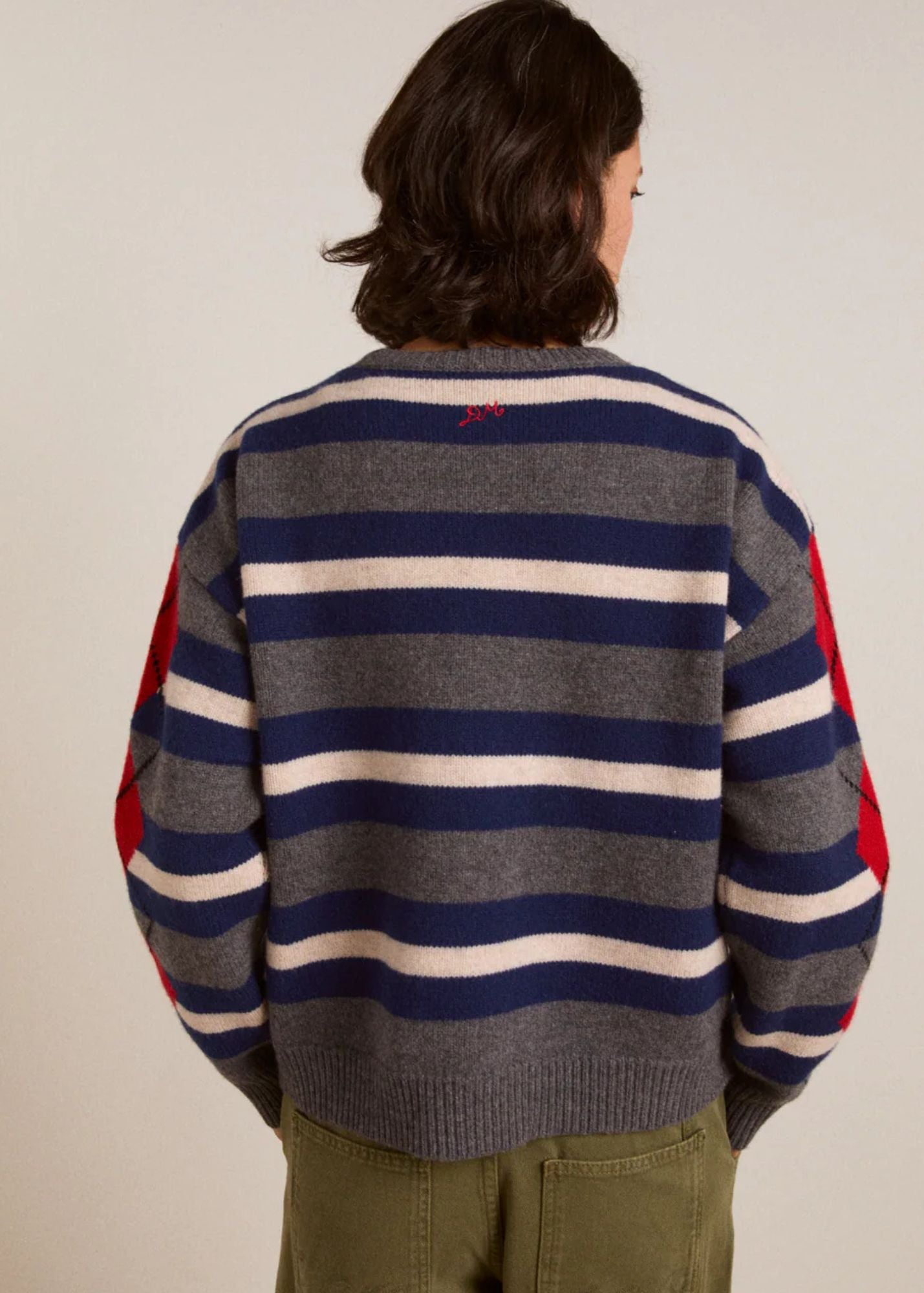 Double Layer Cardigan-Multi Stripe