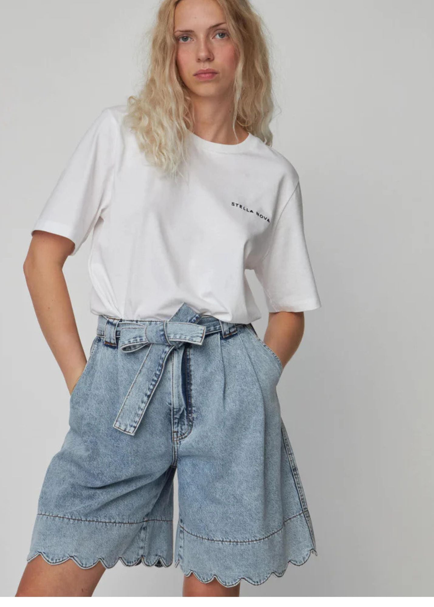 Moon Washed Denim Short-Denim Moon