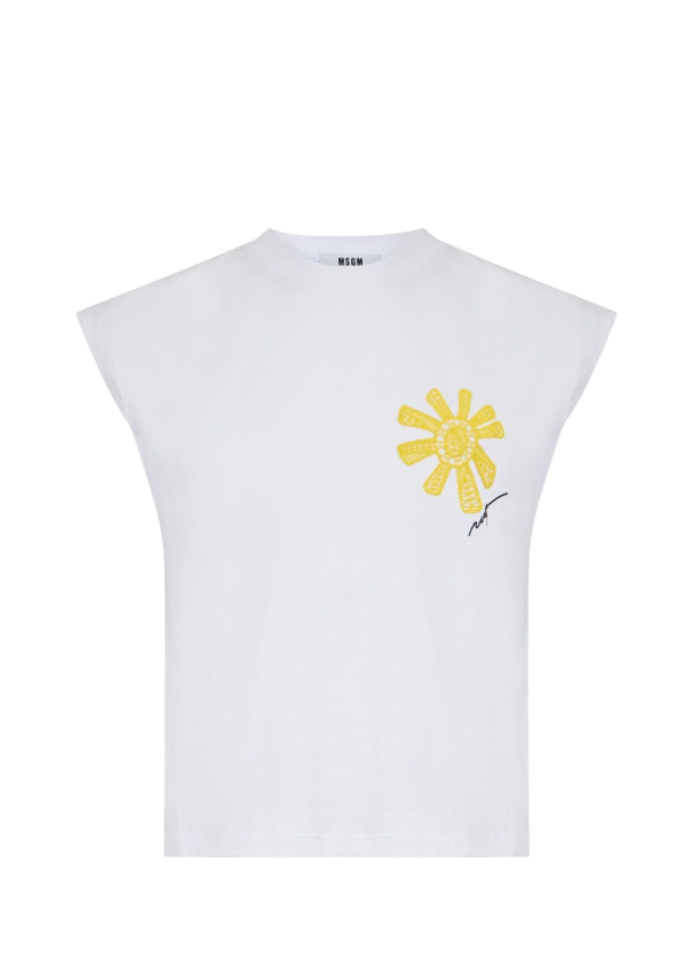 Flower Embroidered Top-OffWhite