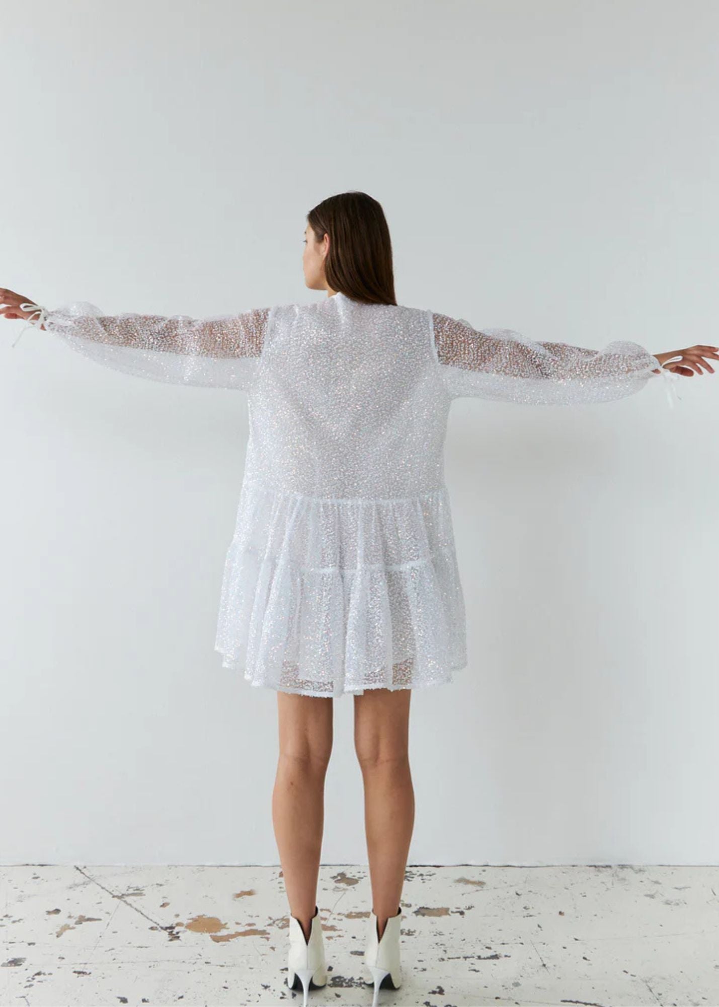 Sequins Mini Dress-Mother Of Pearl
