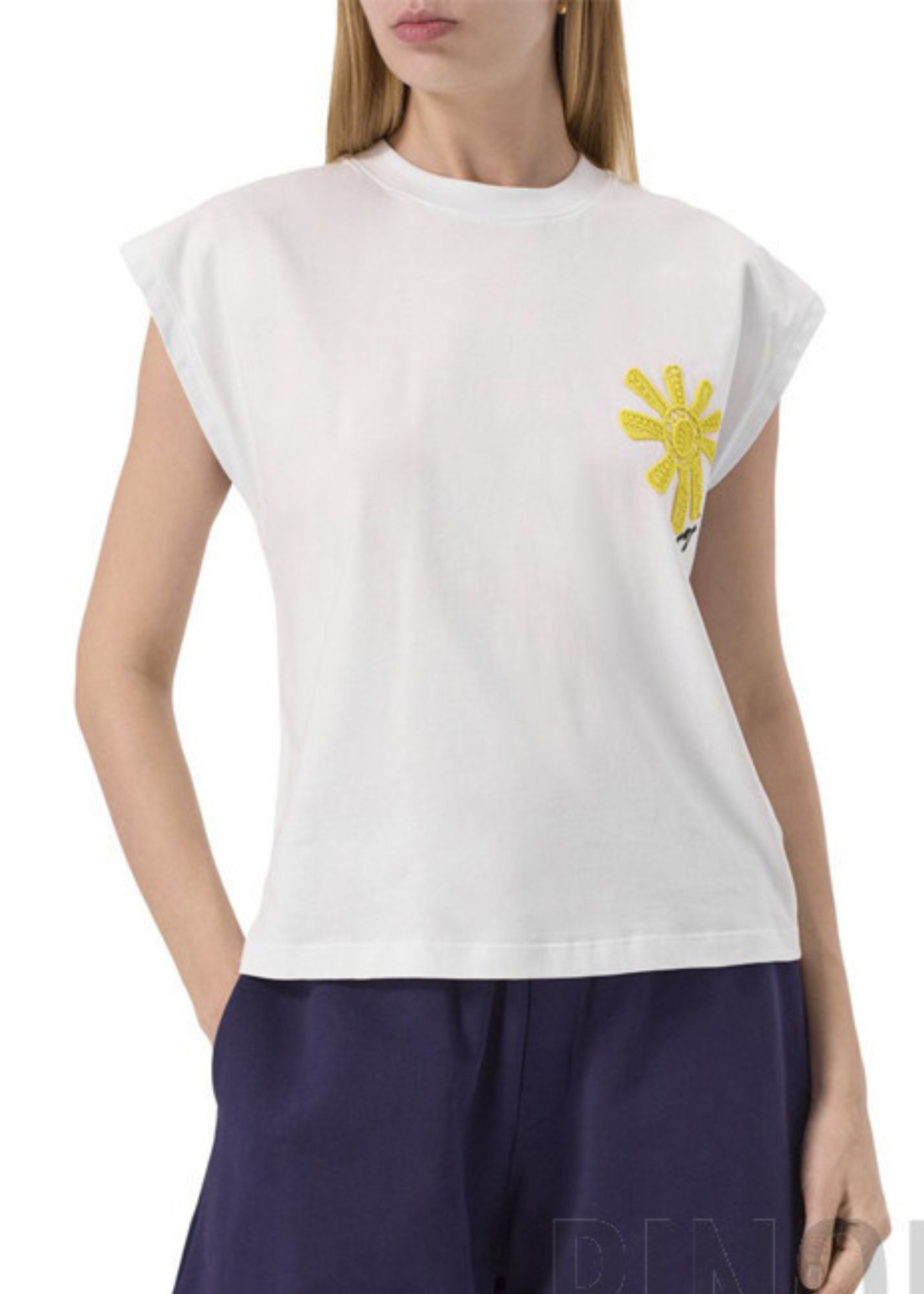 Flower Embroidered Top-OffWhite