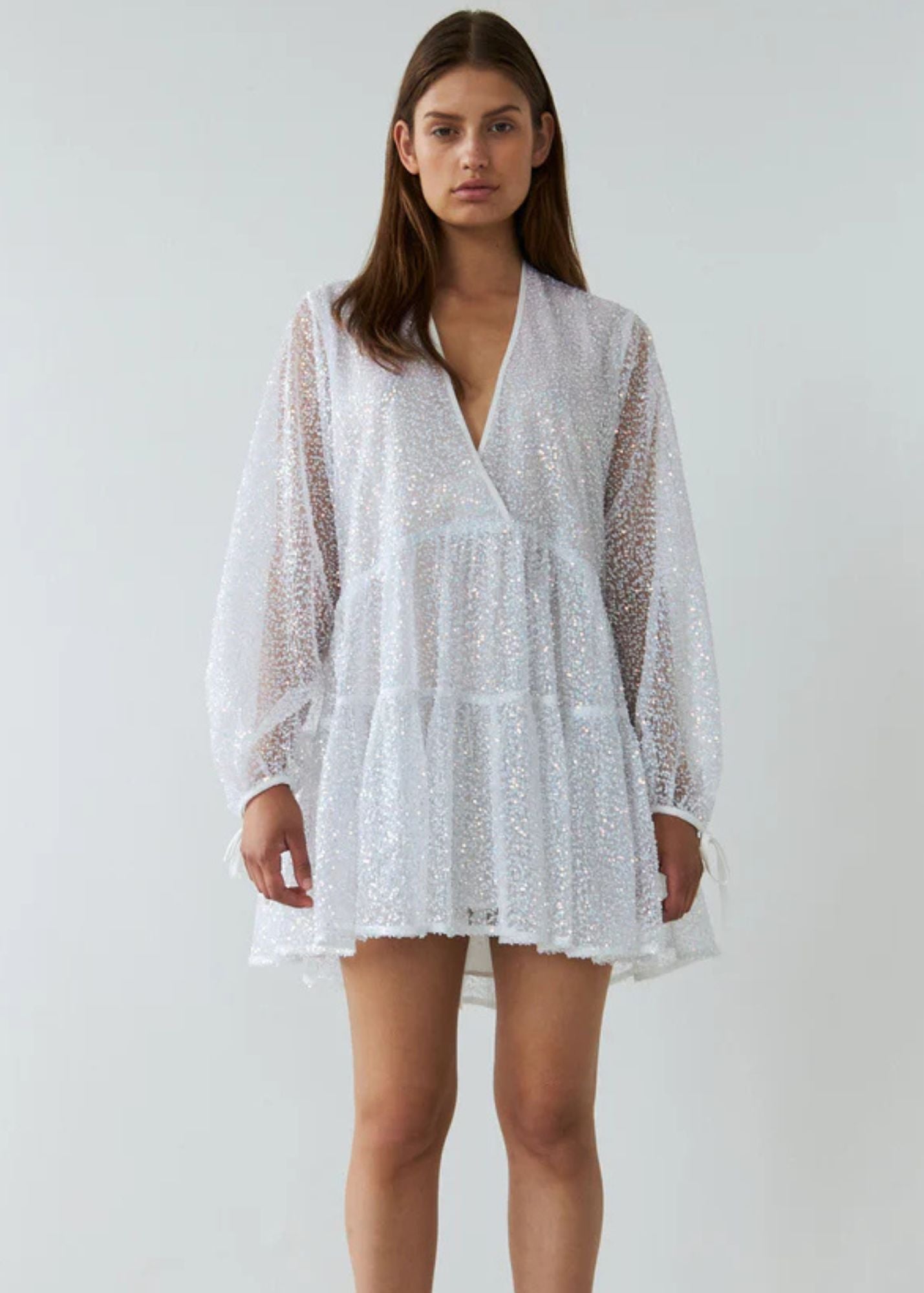 Sequins Mini Dress-Mother Of Pearl