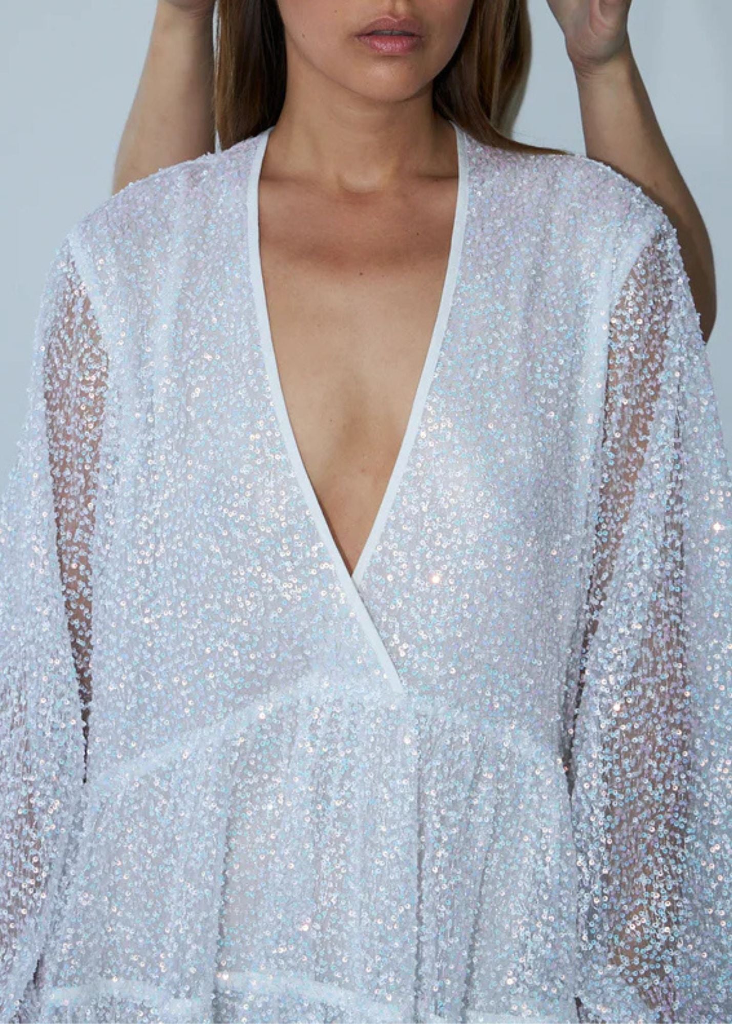 Sequins Mini Dress-Mother Of Pearl