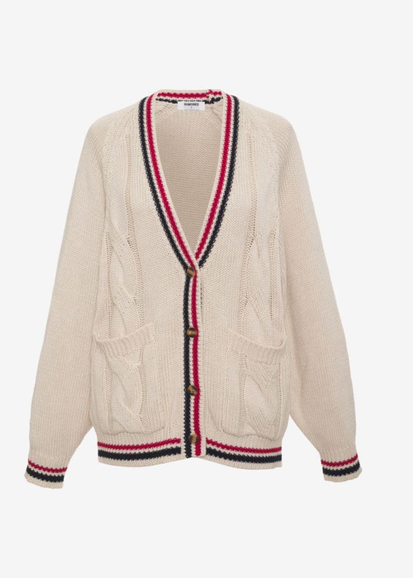 Scholar Cardigan-Cream Stripe