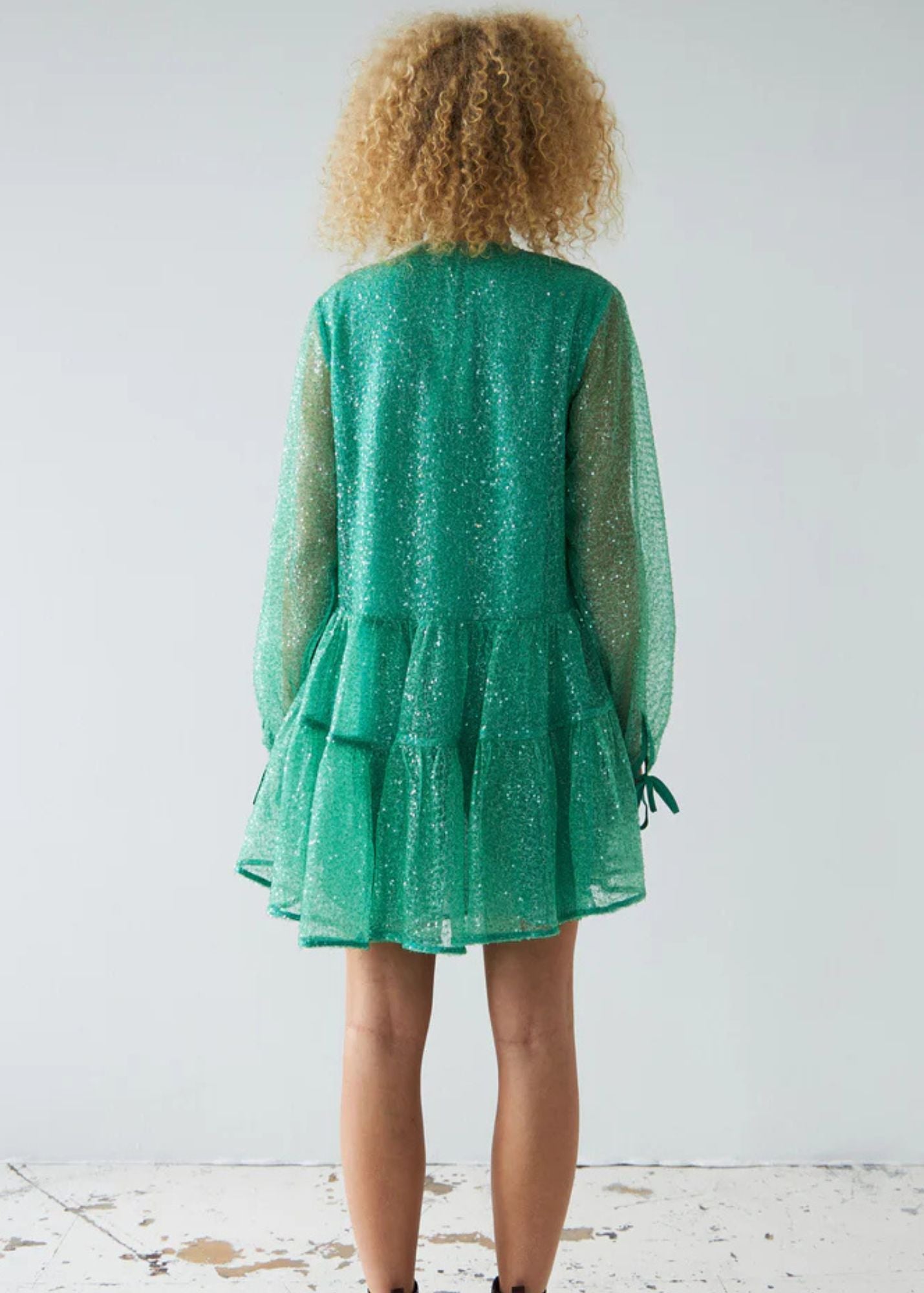 Sequins Mini Dress-Bright Mint