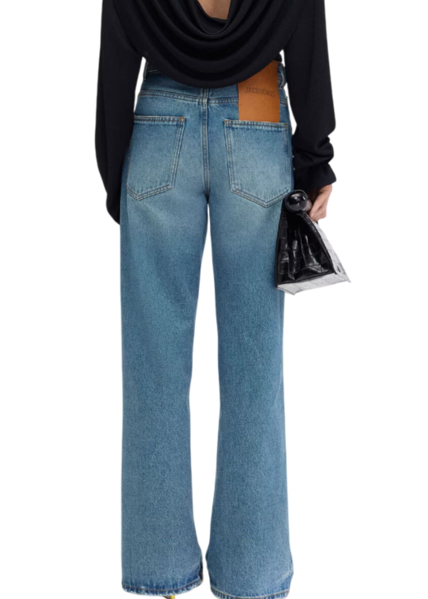 The wide denim pants-Denim-Women