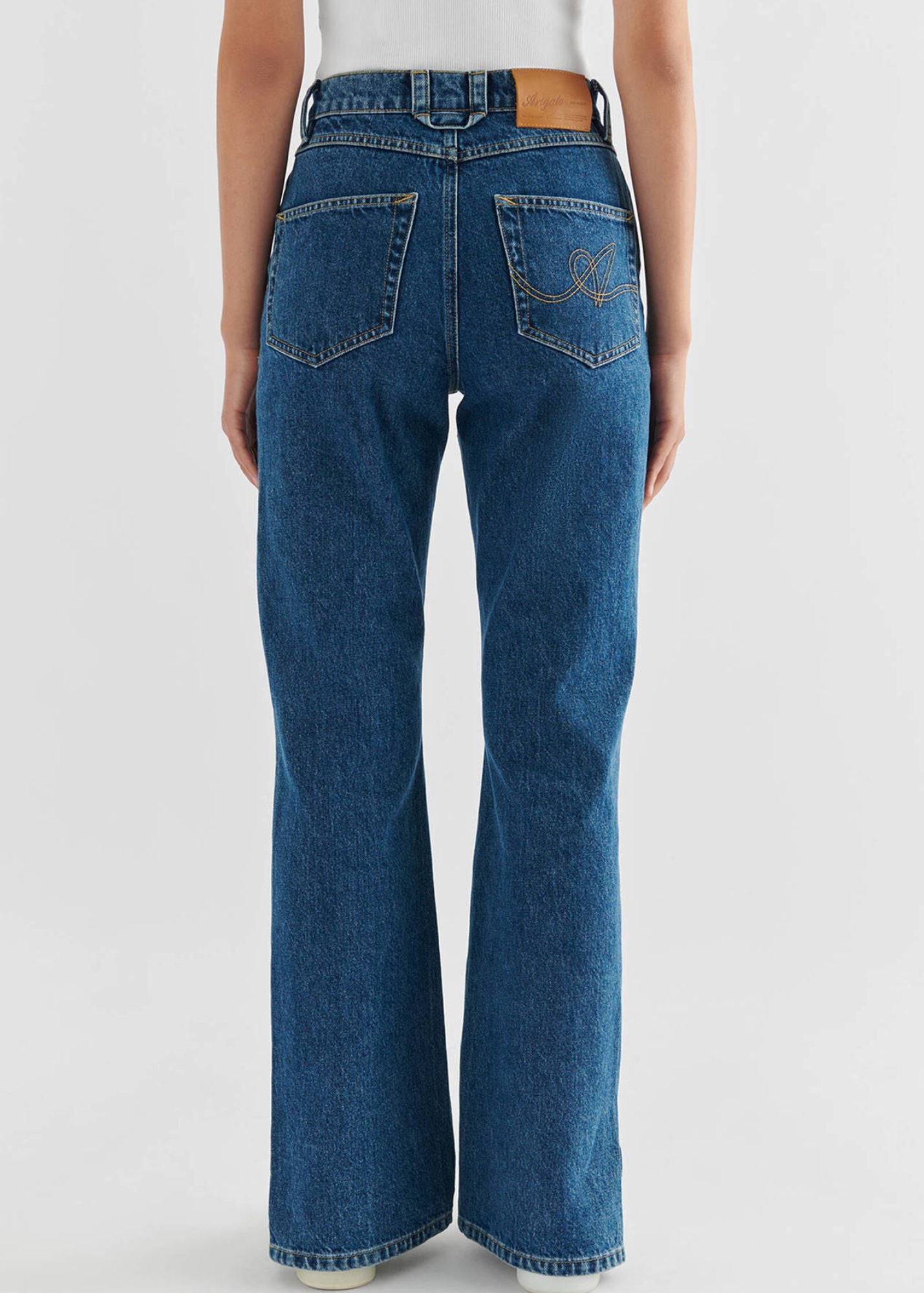 Ryder Flared Jeans-Mid Blue