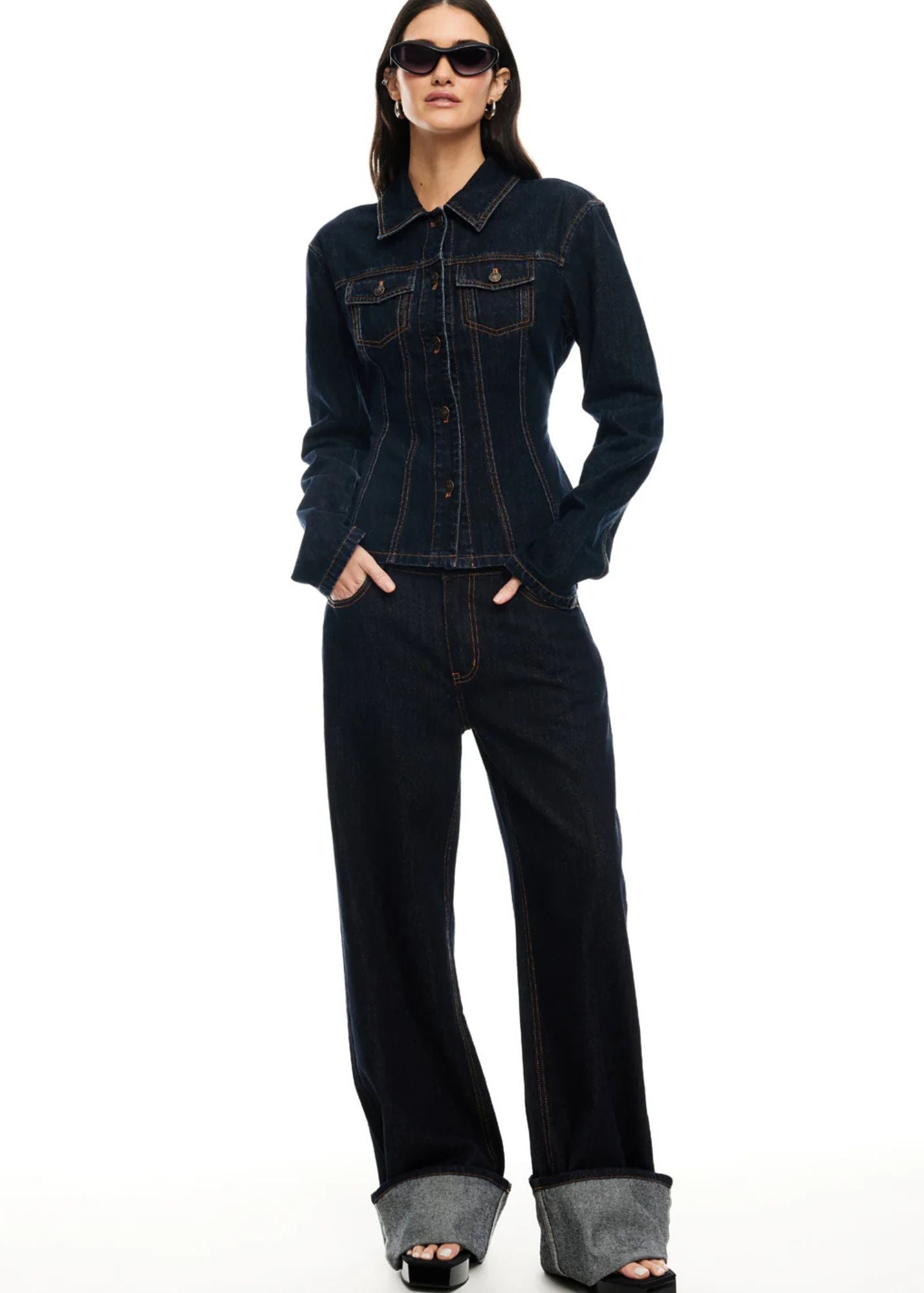 Top Model Cuffed Jean-Dark Denim