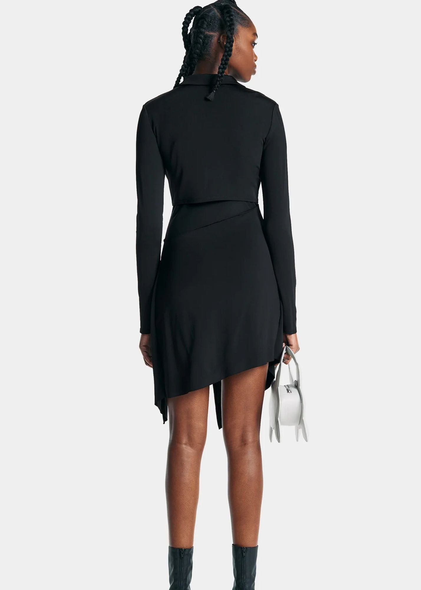 Tanae Mesh Dress-Jet Black