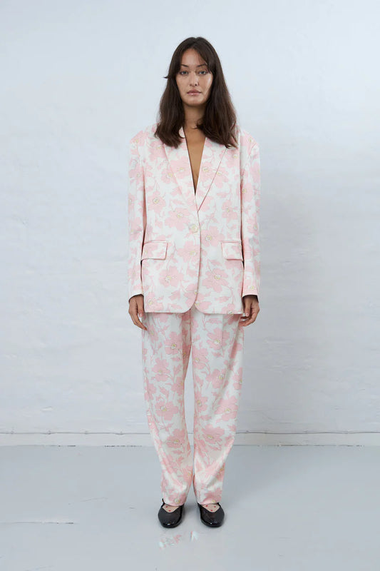 Casual Printed Blazer-Soft Pink