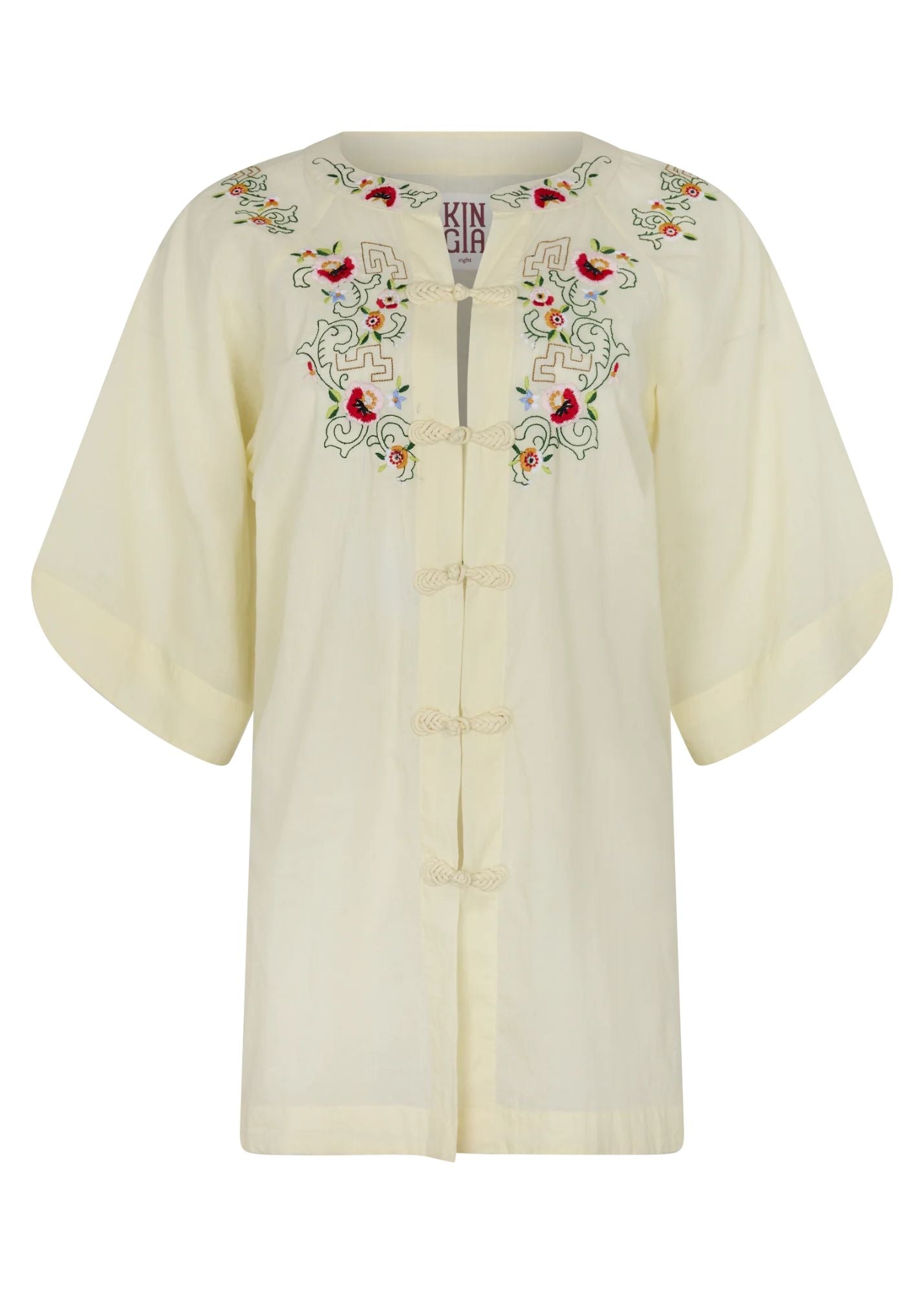Reka Embroidered Berry Shirt-White