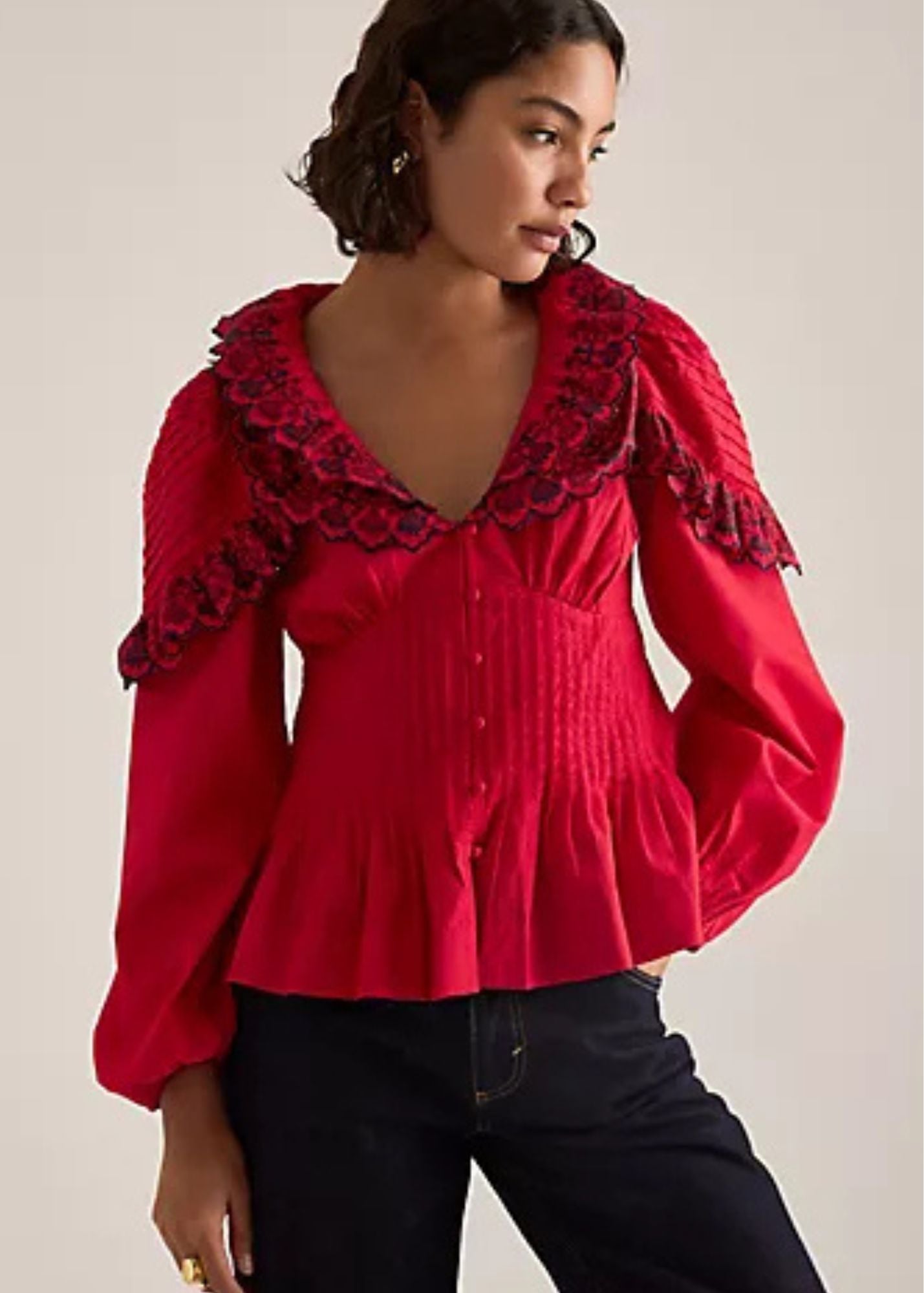 Caroline Blouse-Red
