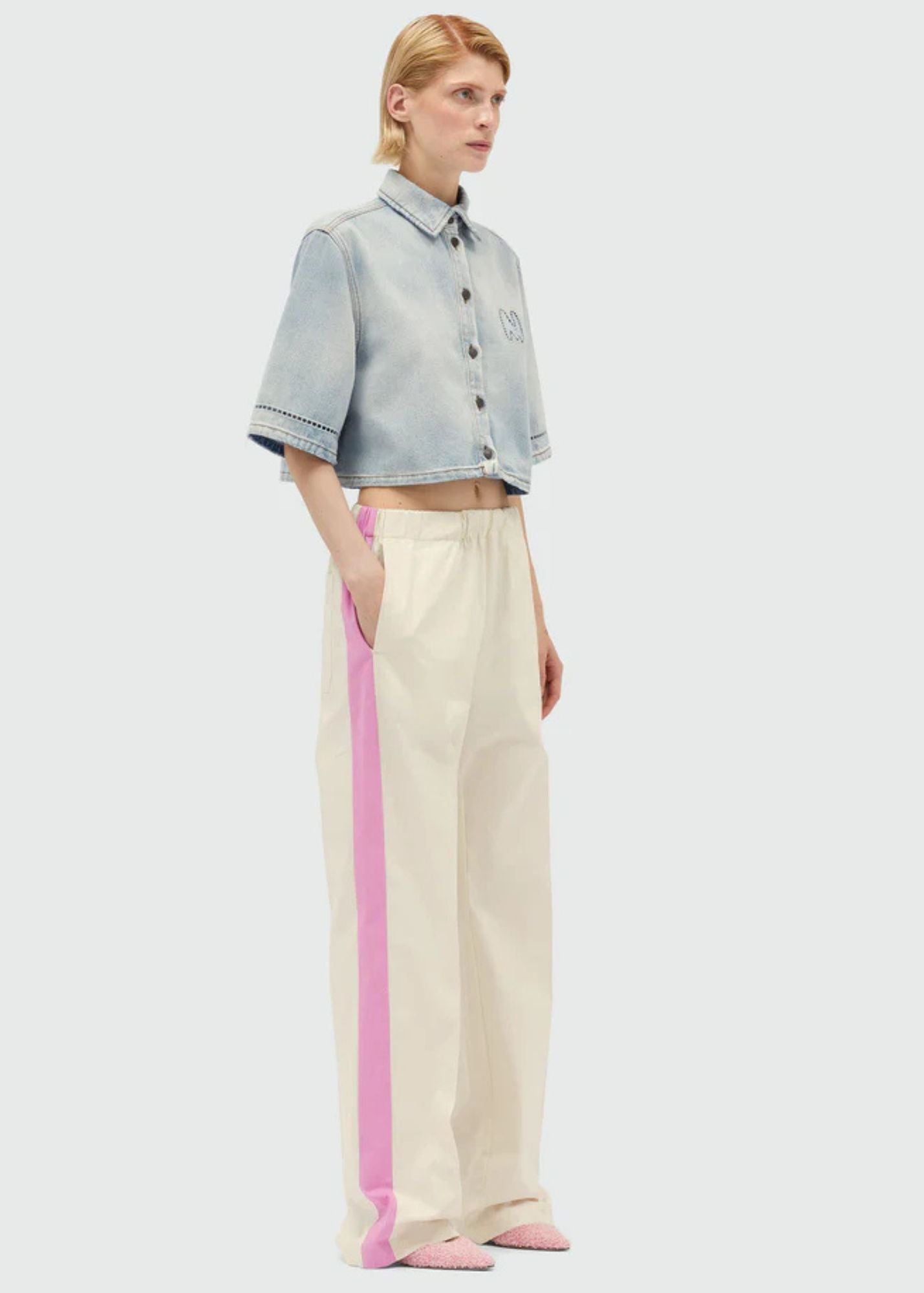 Gabardine Trouser-Offwhite