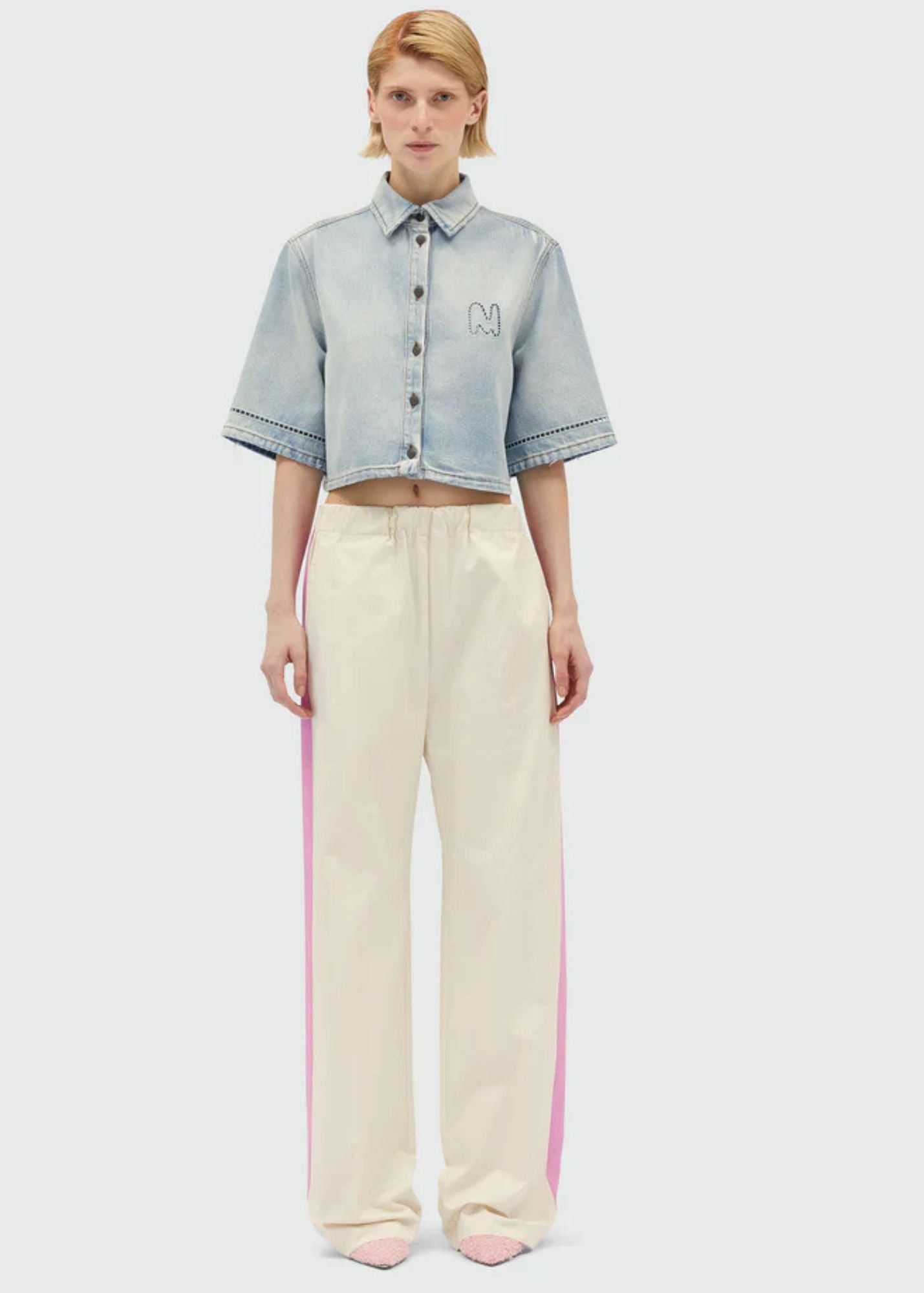 Gabardine Trouser-Offwhite
