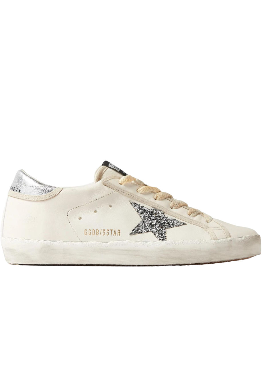 Super Star Glittered Sneakers-White