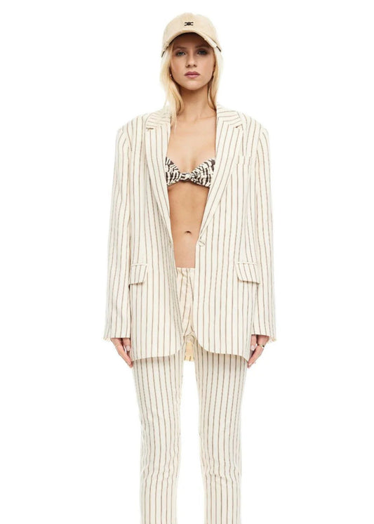 Les Deux Blazer-Cream Stripe