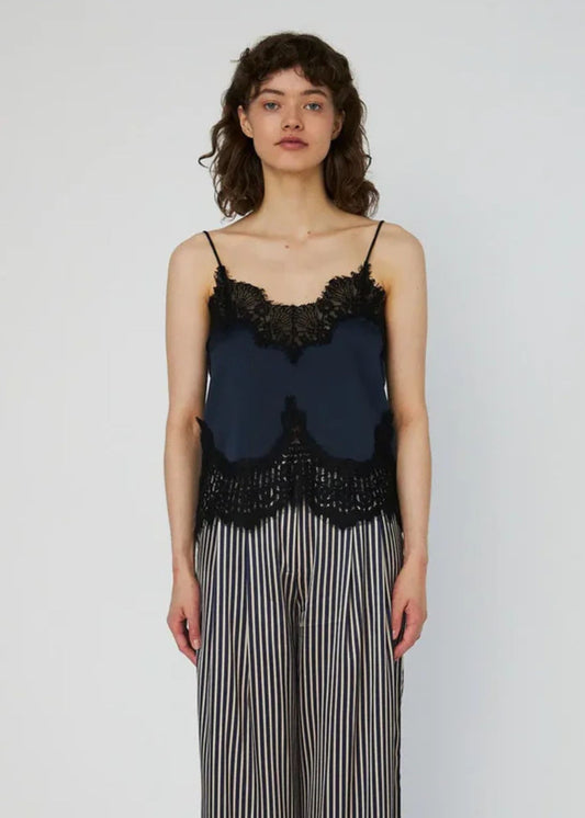 Delicate lace Top - Ultra Navy