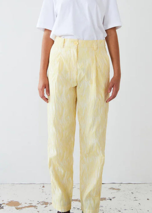 Jacquard Wave Pant-Light Yellow