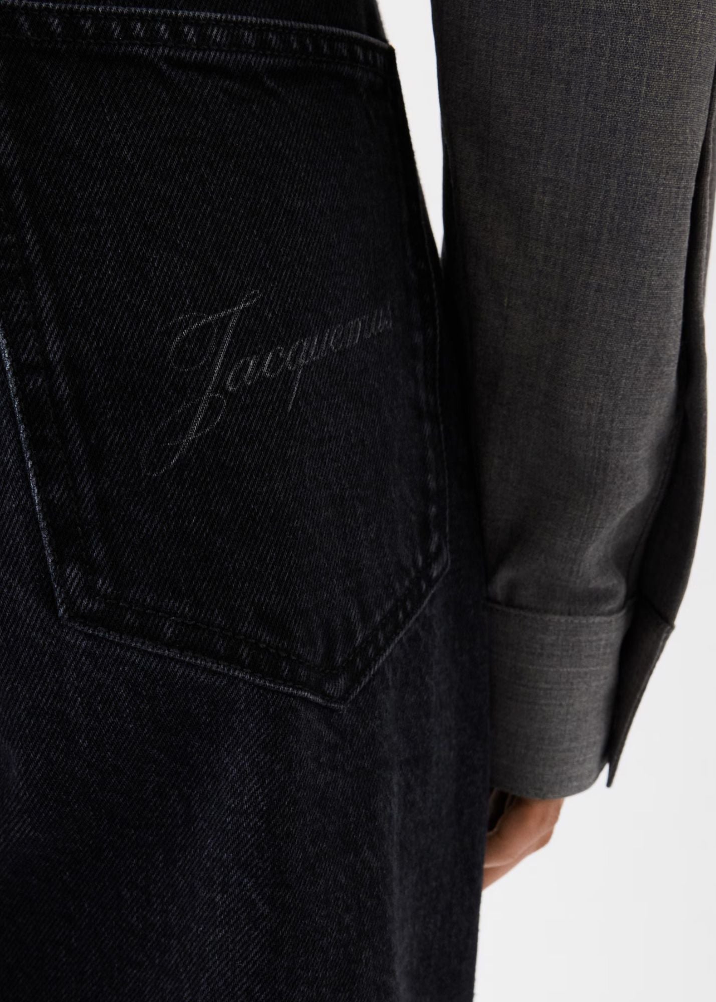 The Wide De-Nîmes Denim Pants-Black