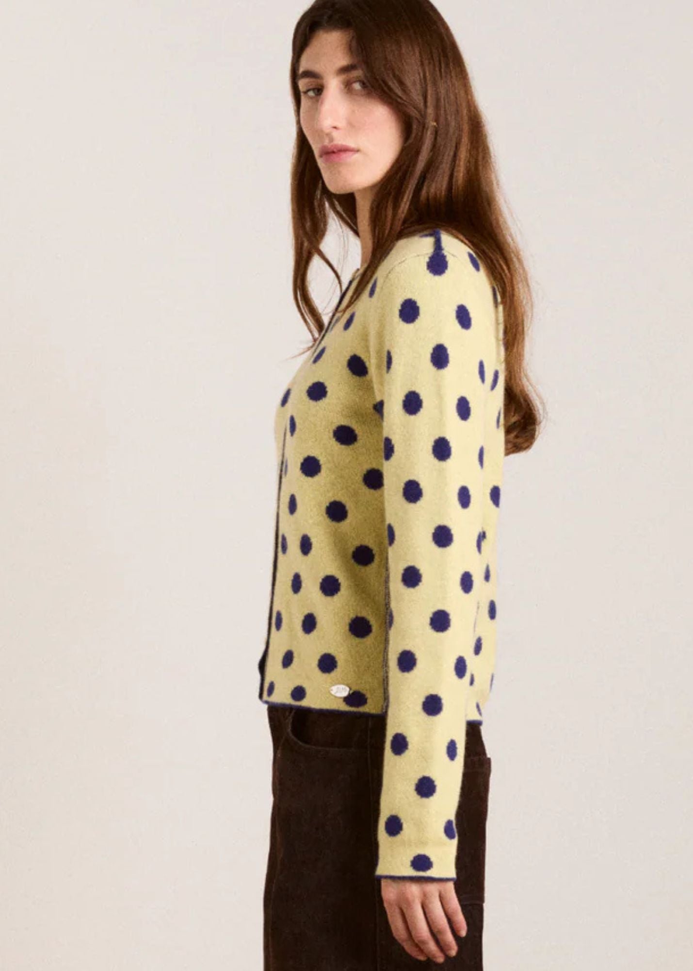 Reversible Merino Wool Cardigan-Navy/Butter