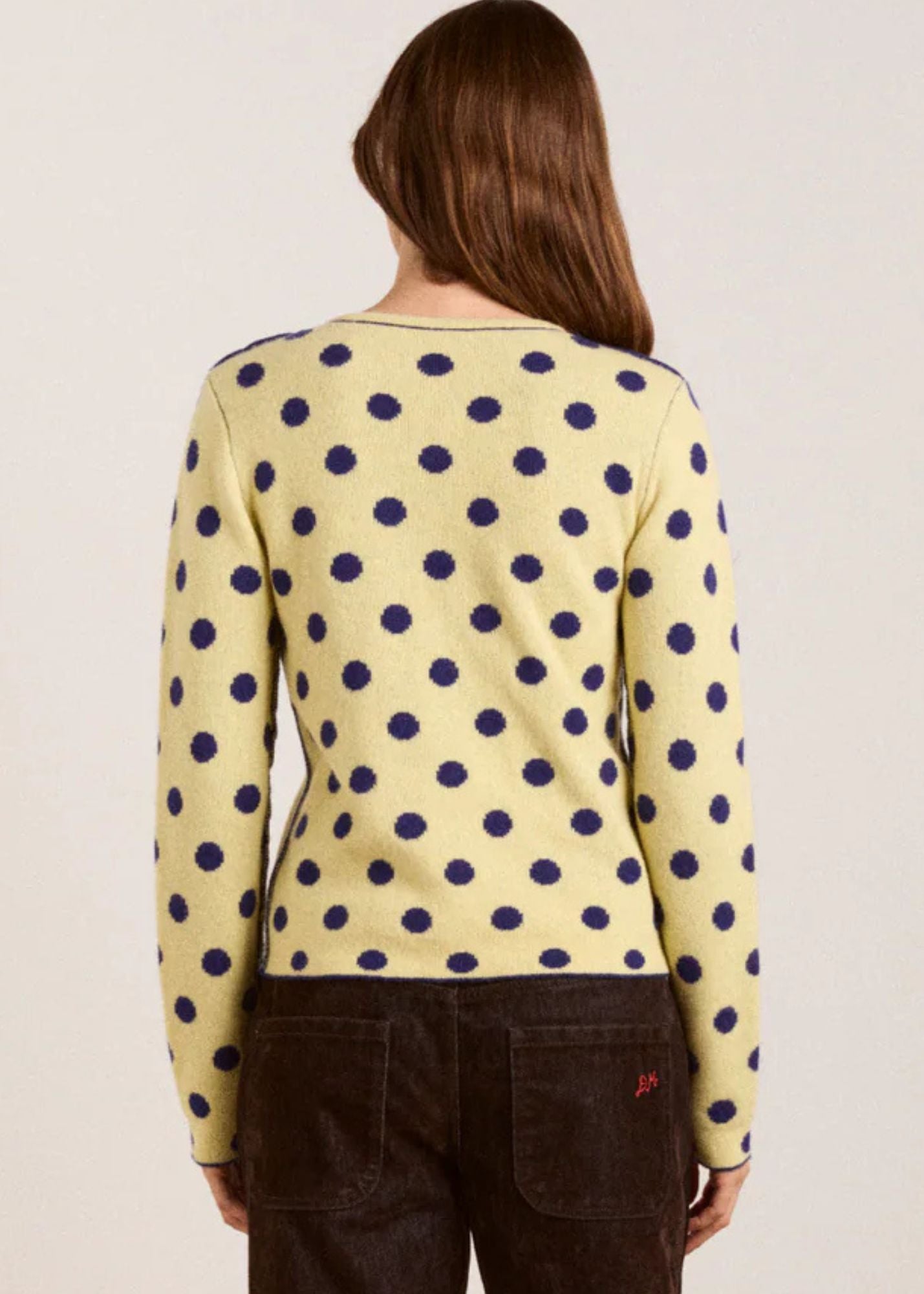 Reversible Merino Wool Cardigan-Navy/Butter