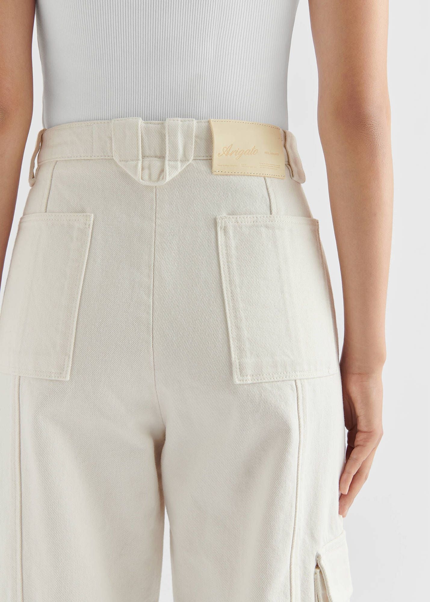 Roam Cargo Jeans-OffWhite