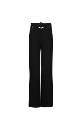 Cut Out Pants - Black