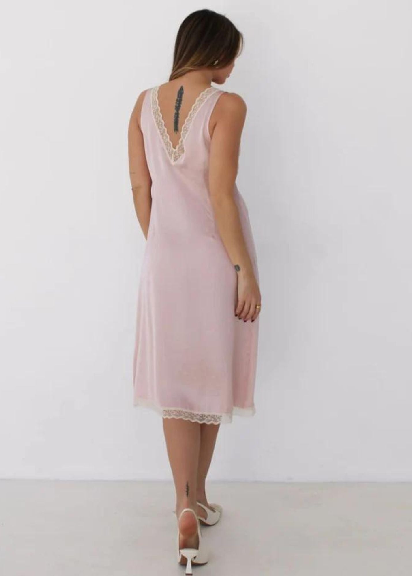 Lucy Midi Dress-Blush Heart