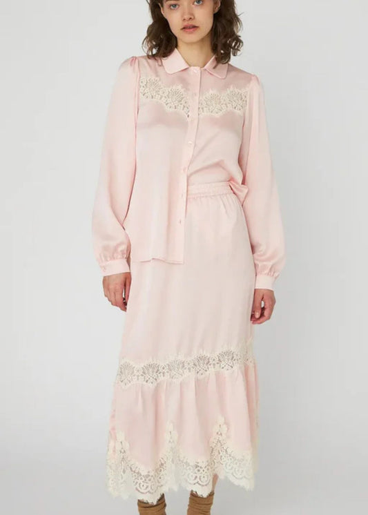 Delicate Lace Midi Skirt - Kiss Rose