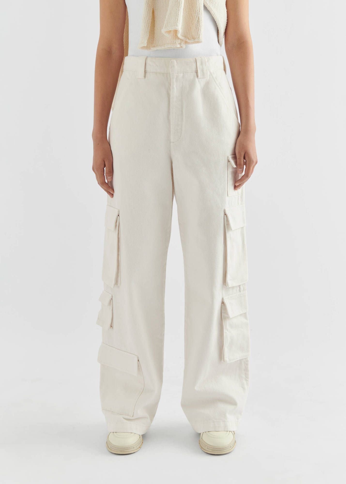 Roam Cargo Jeans-OffWhite