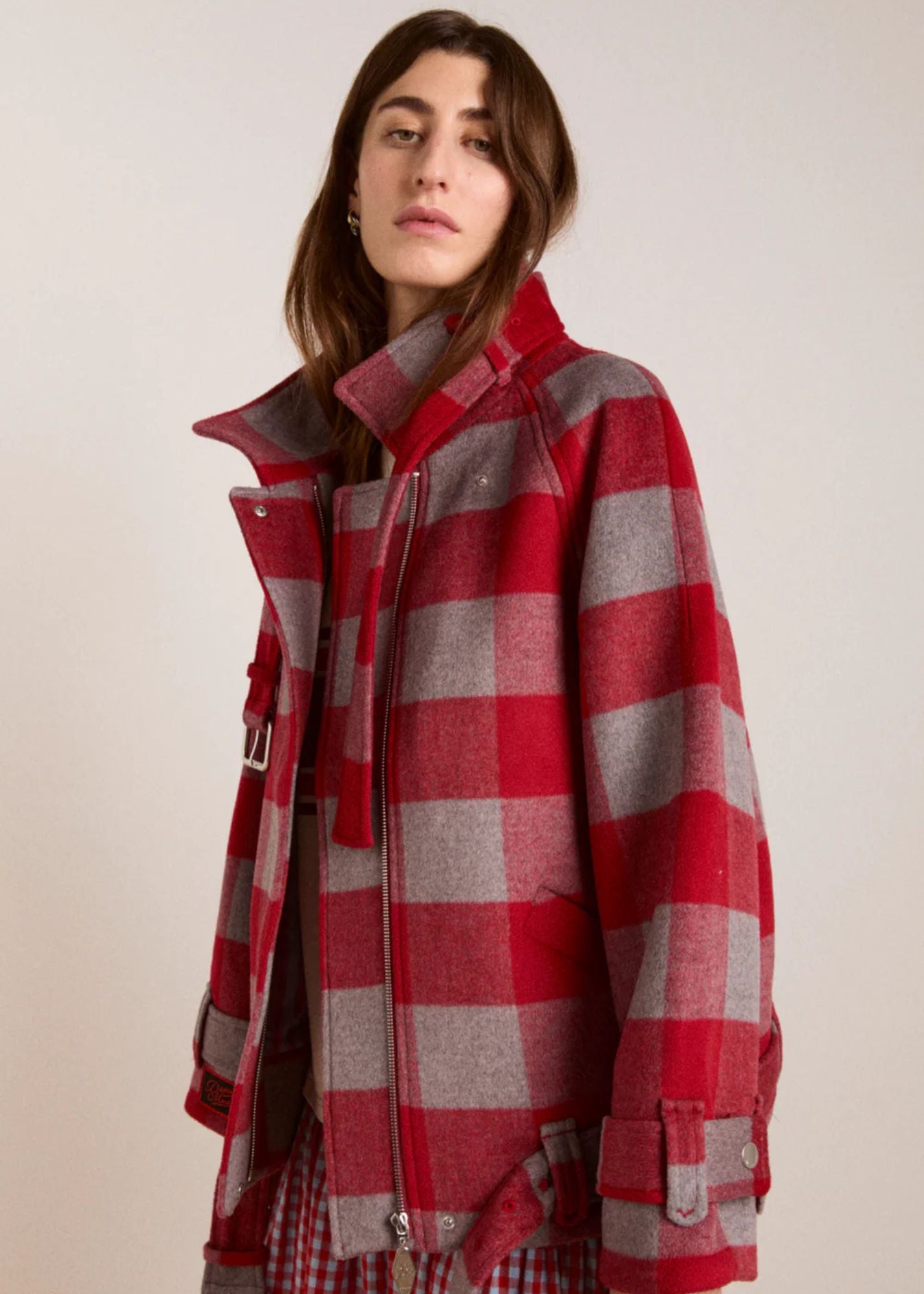 Polly Wool Bomber-Red