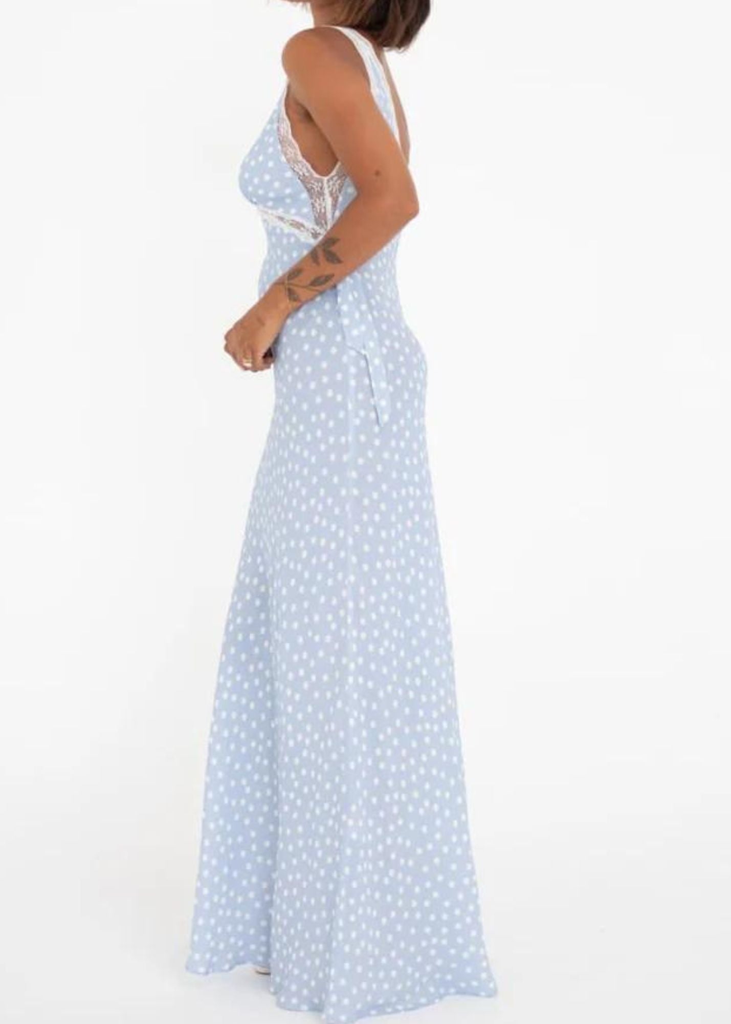 Dolly Midi Dress-Blue Disty Dot