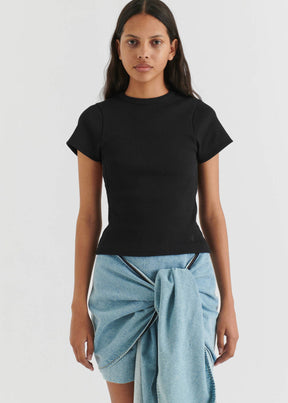 Solo Cut Out T-Shirt-Black