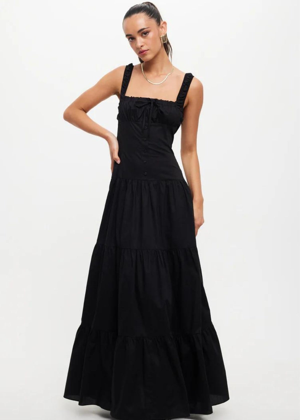 Heart Shaped Maxi Dress-Onyx