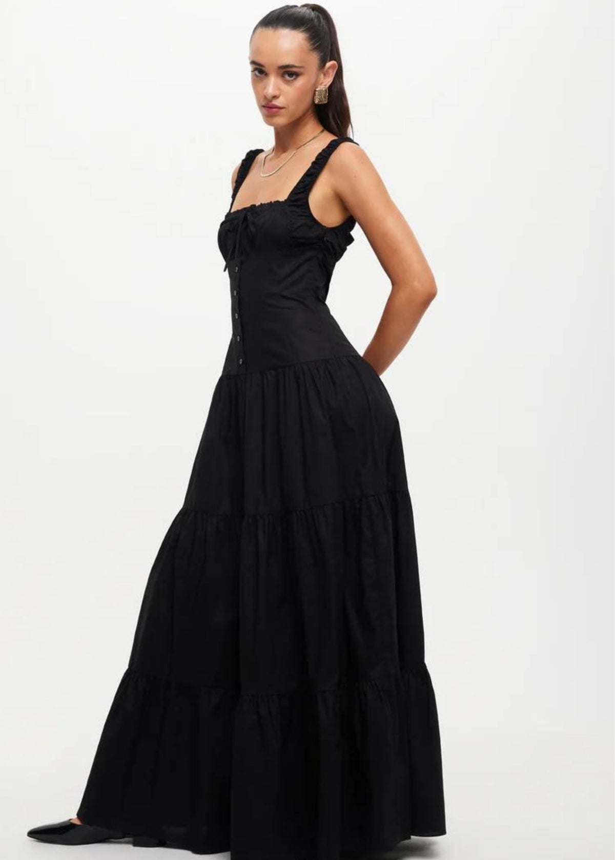 Heart Shaped Maxi Dress-Onyx