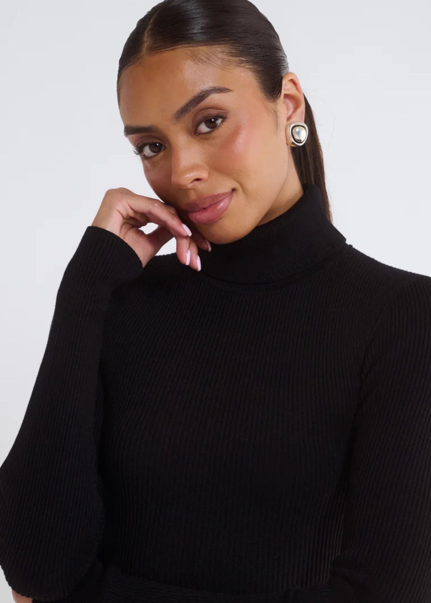 Turtleneck Top-Black